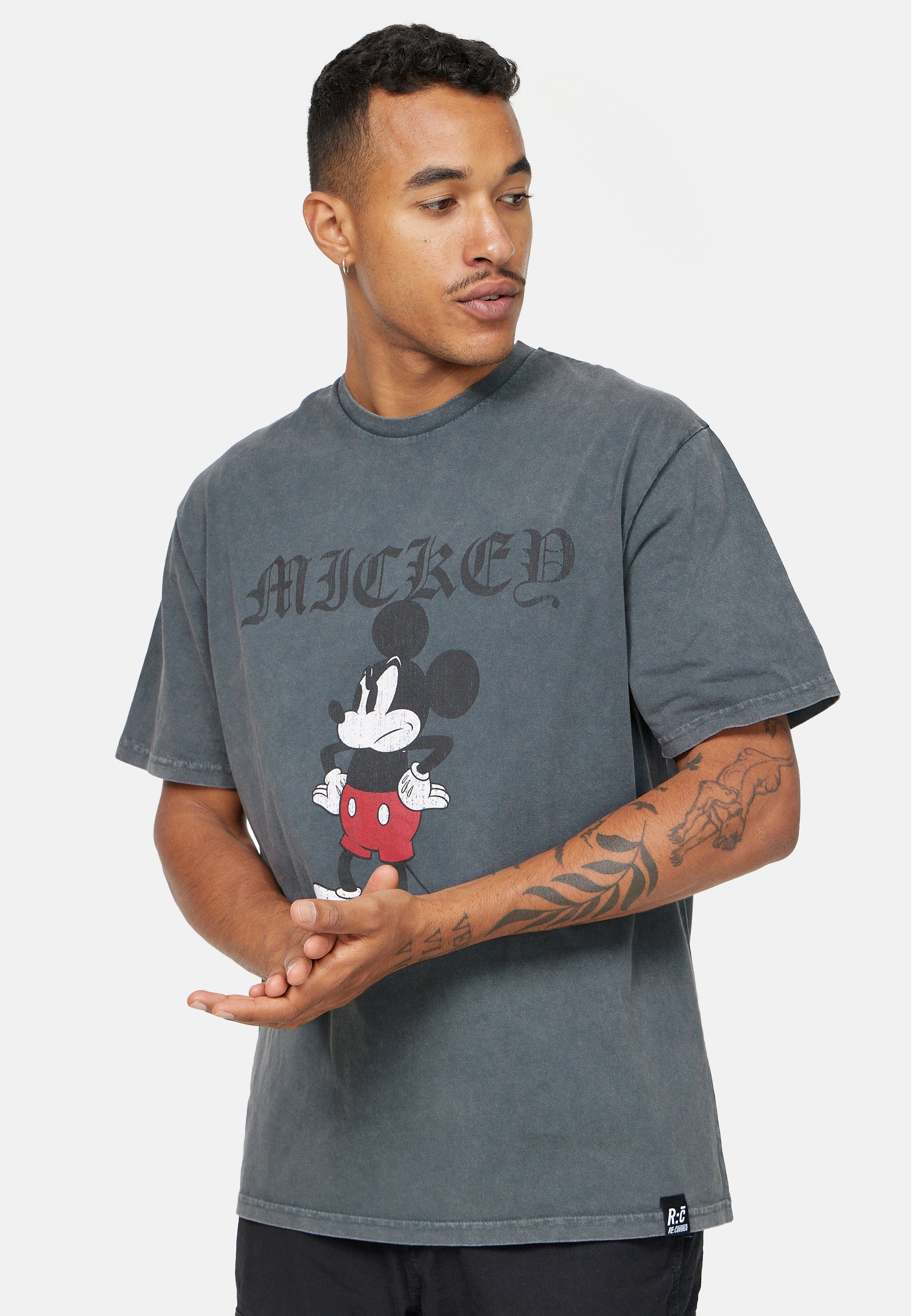 zertifizierte Disney GOTS Grumpy Schwarz T-Shirt Recovered Bio-Baumwolle Mickey