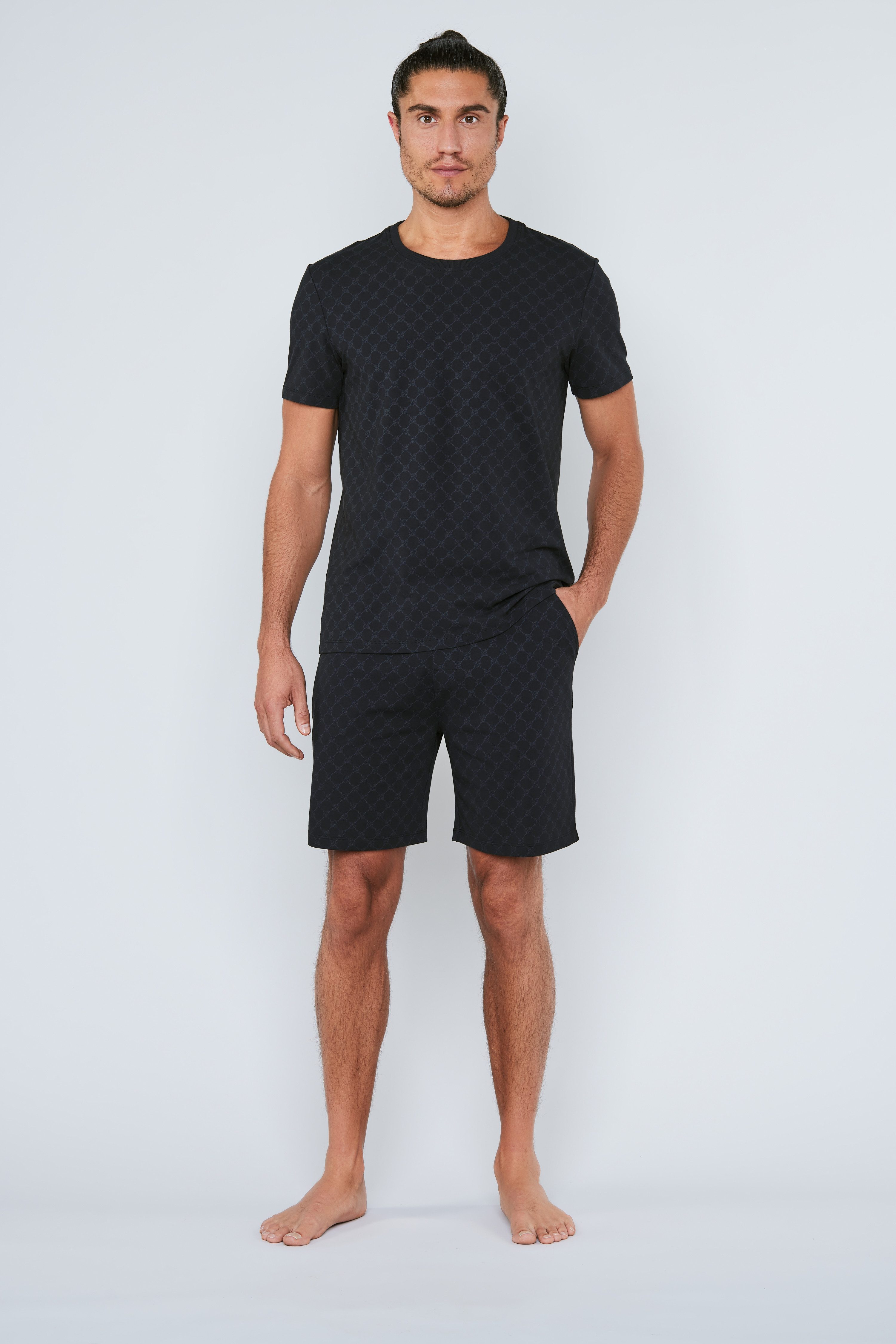 JOOP! Shorts Leisure mit Cornflower-Alloverprint, elastischer Bund