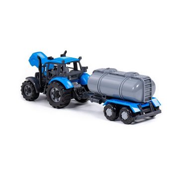 Polesie Spielzeug-Auto Spielzeug Traktor Jauchewagen, 91550 mit Anhänger bewegliche Motorhaube