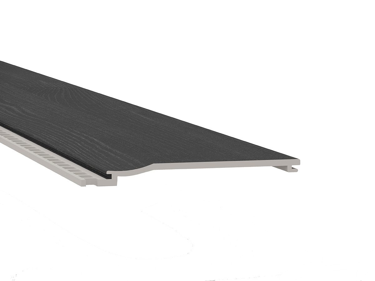 Vinylit Verkleidungspaneel vinyTop Stülpprofil Holzstruktur Länge 6m 6,1qm basaltgrau, BxL: 19,6x600 cm, 1 qm, (Bund mit 6 Paneele, 7,02 qm) Geringer Wartungsaufwand, UV-Beständig, Holzstruktur, Stülpoptik