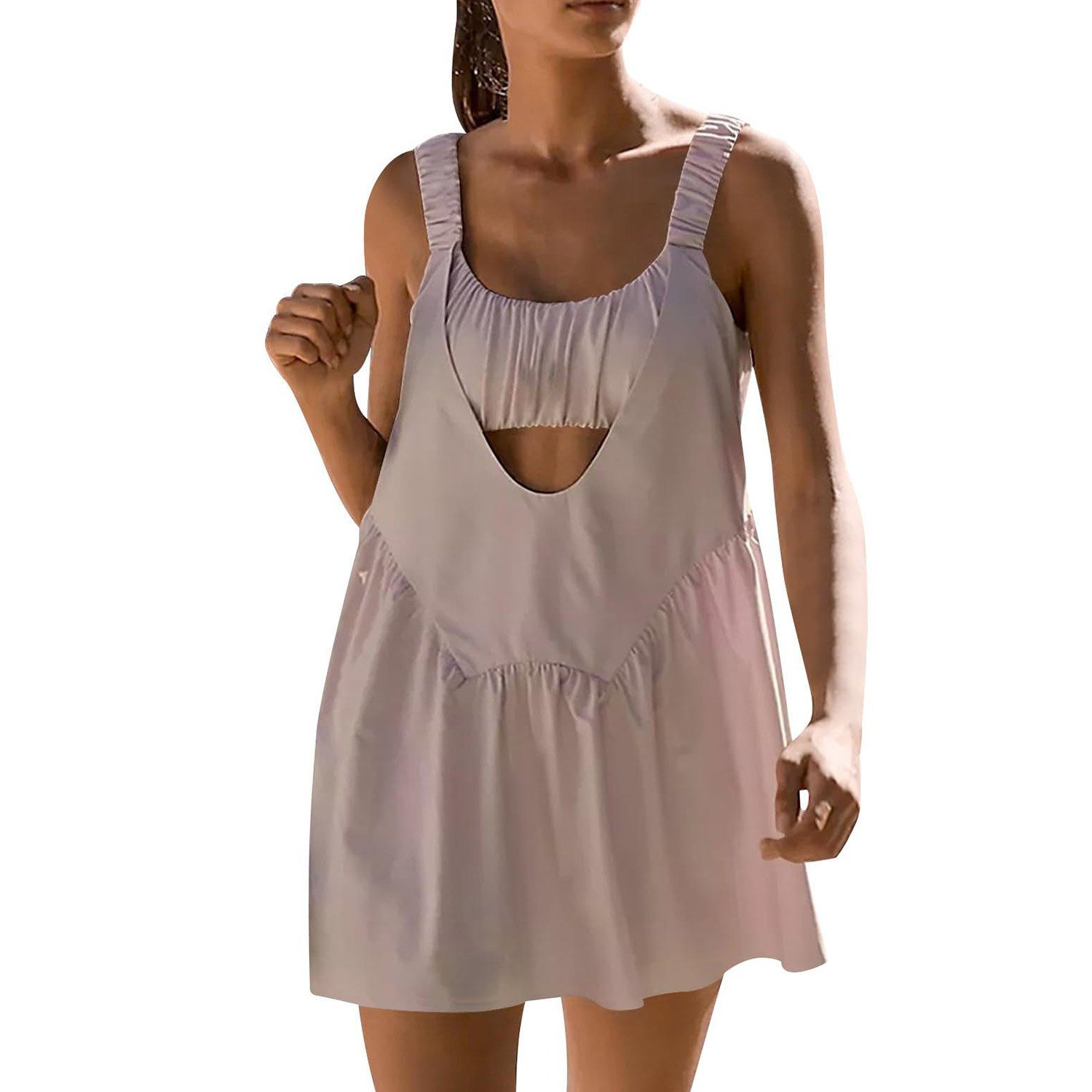 MAGICSHE Tenniskleid Sportliches Kleid für Damen, integrierter BH Lotuswurzel