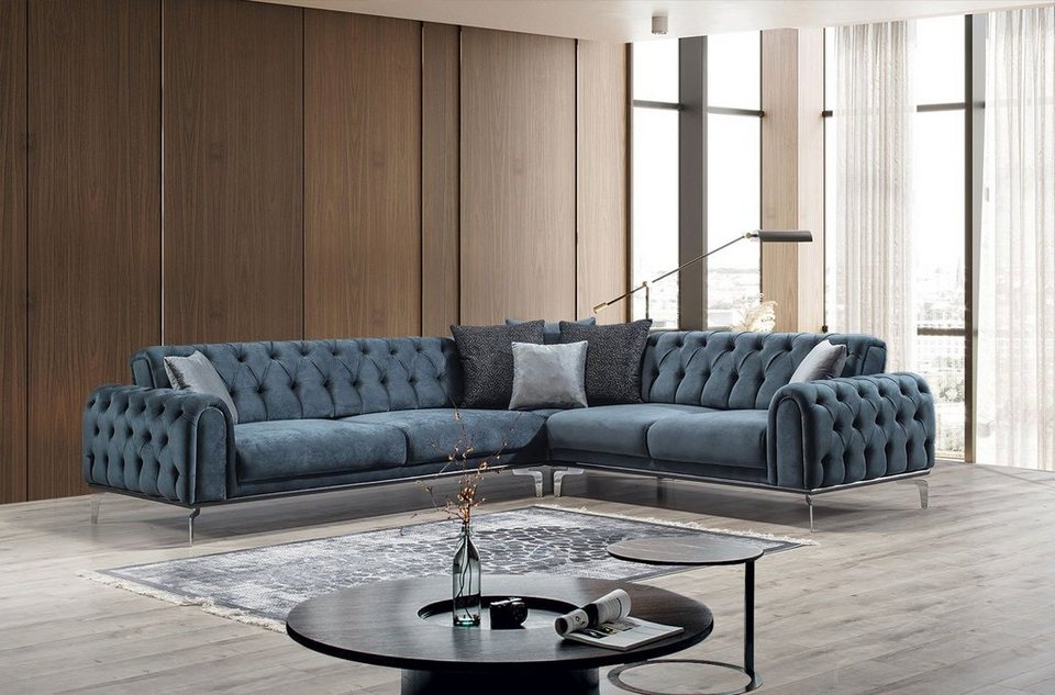 Villa Möbel Ecksofa London, 1, Quality Made in Turkey- Pflegeleichter  Mikrofaserstoff