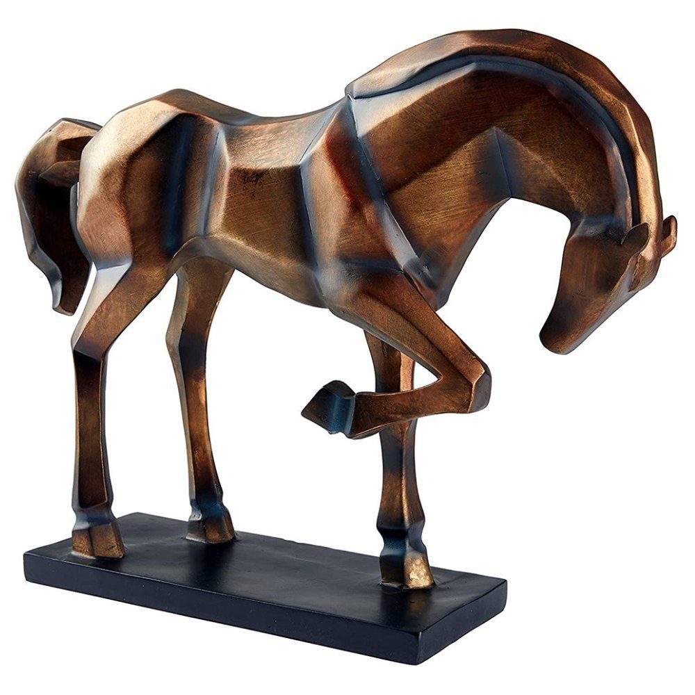 Hansmeier Skulptur Deko Statue Pferd - edle Wohnungs-Deko - Design-Dekoration Pferd, Schutzsockel gegen Kratzer