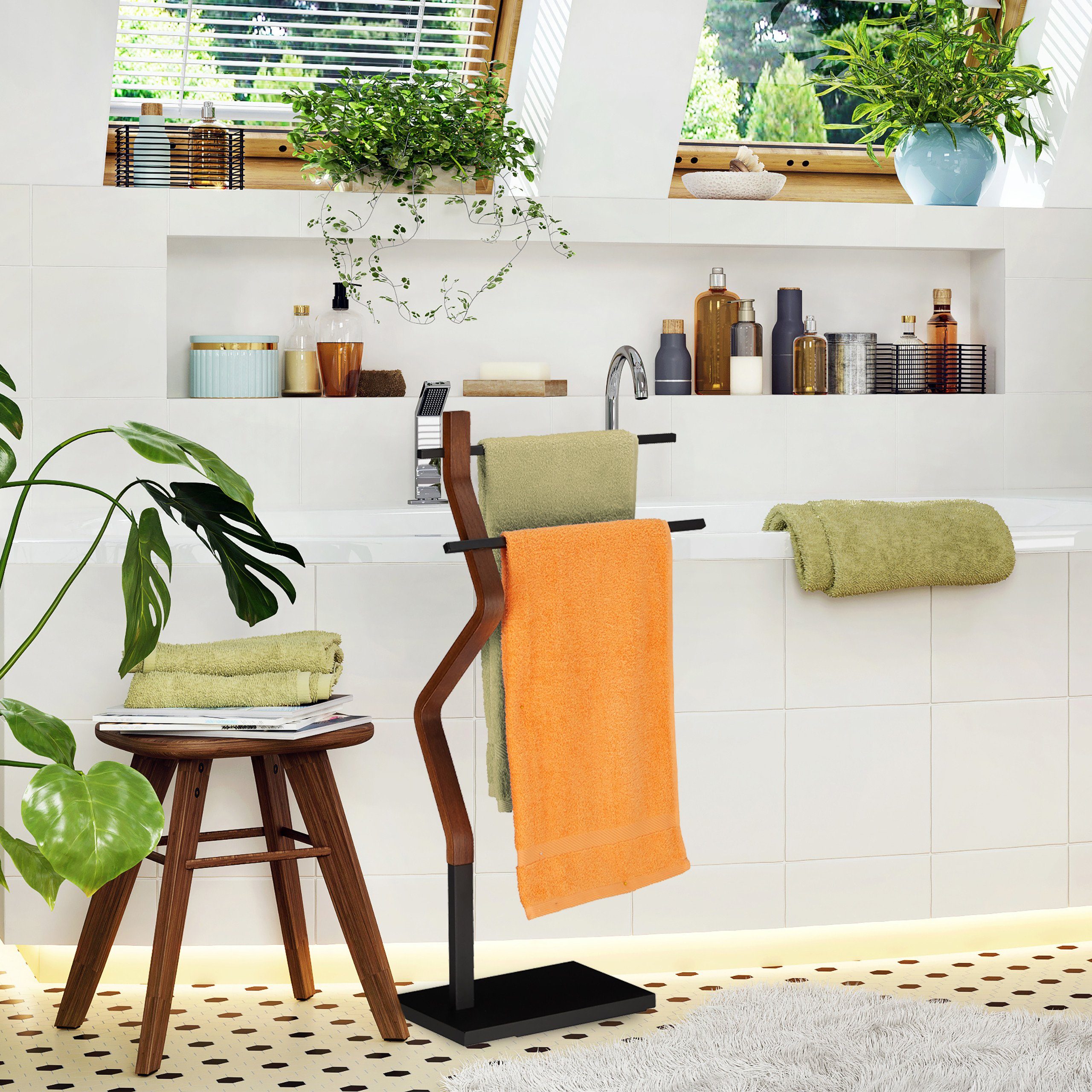 relaxdays Handtuchständer Handtuchhalter stehend günstig online kaufen