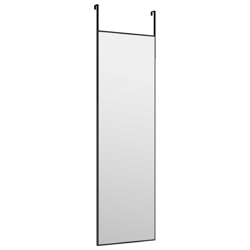 und Türspiegel Glas Wandspiegel Schwarz 30x100 cm Aluminium furnicato
