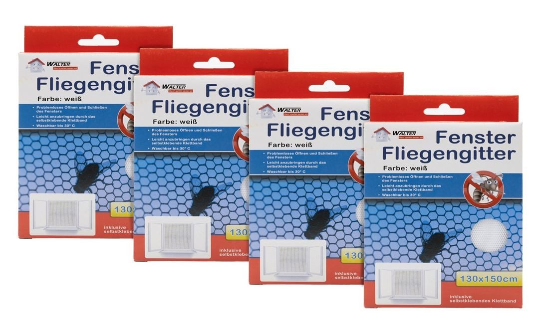 laro Fliegengitter-Gewebe Fenster Fliegengitter weiß 4/8/16/24/48/72/96 Stk Insektenschutz, (4-St)