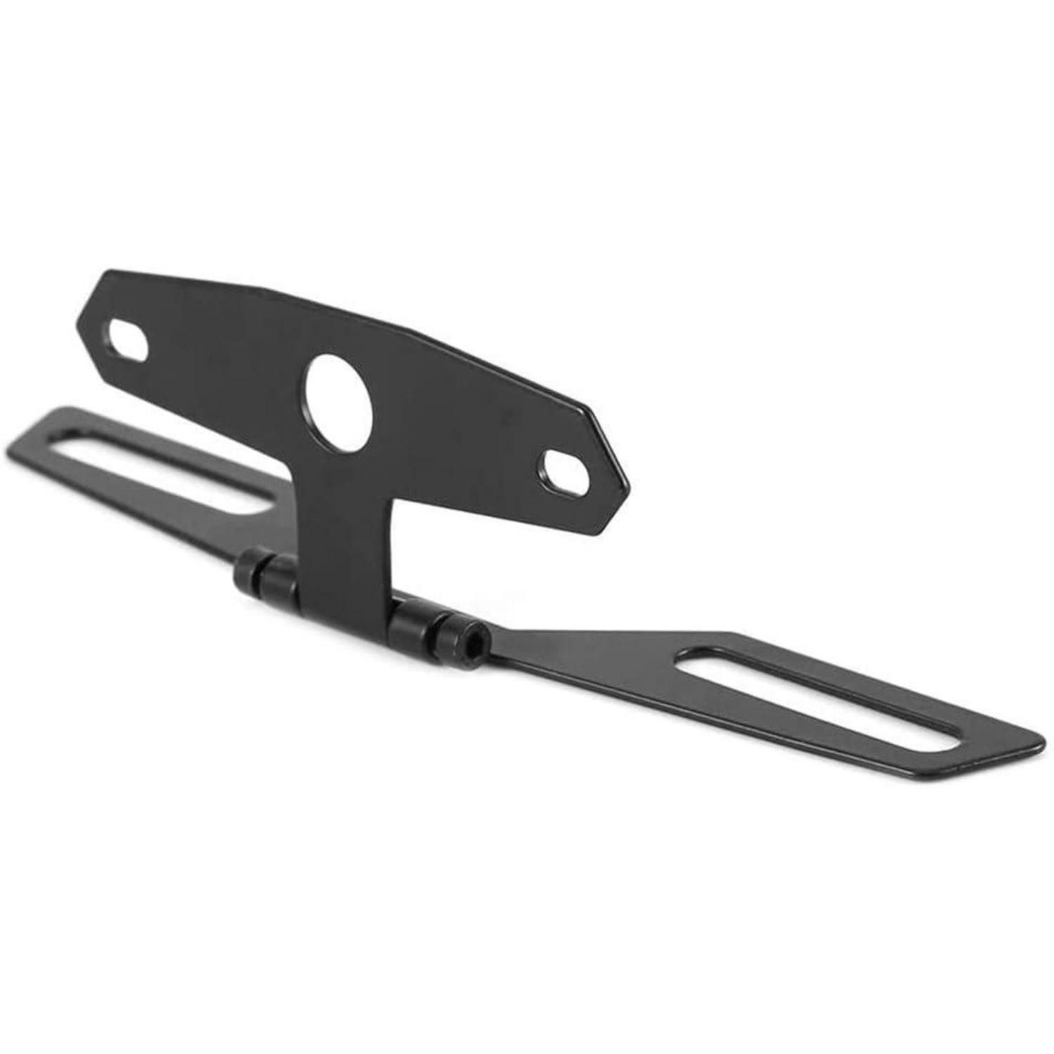 LuxusKollektion Kennzeichenhalter Rücklicht-Halterung universal faltbar Aluminium schwarz für Motorrad