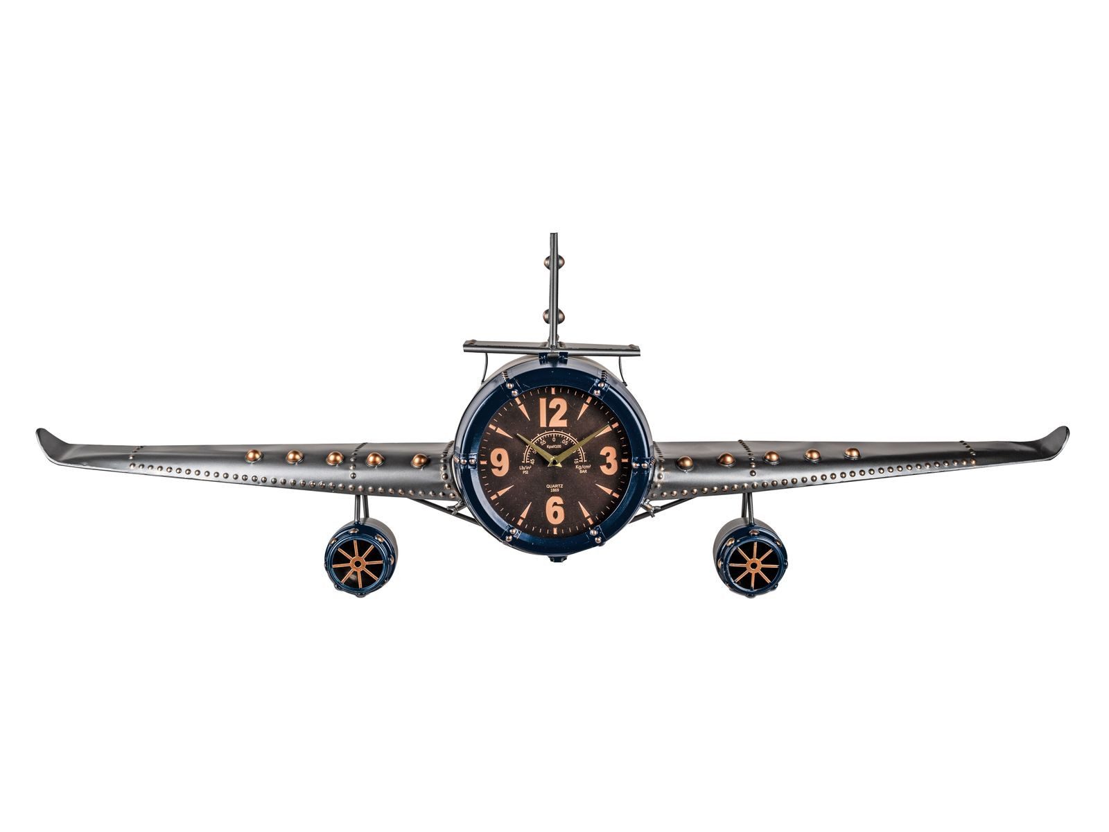 formano Wanduhr Propeller-Flugzeug 3D Metall Rot 142 cm Vintage Uhr Dekorat günstig online kaufen