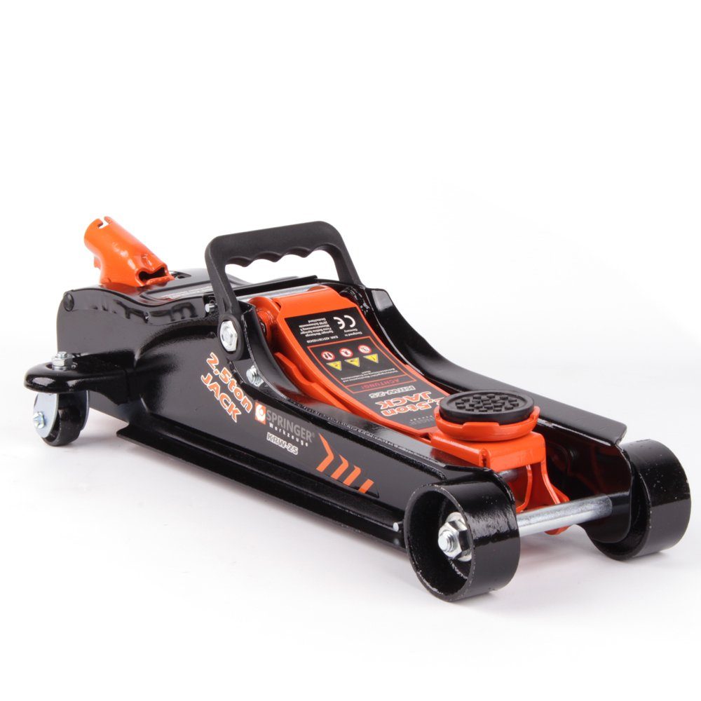 Springer Werkzeuge Rangierwagenheber 2,5T Rangierwagenheber Wagenheber KRW 25, max. Hubhöhe: 36,00 cm, 1 Paar Mechaniker Handschuhe als Gratis-Beilage