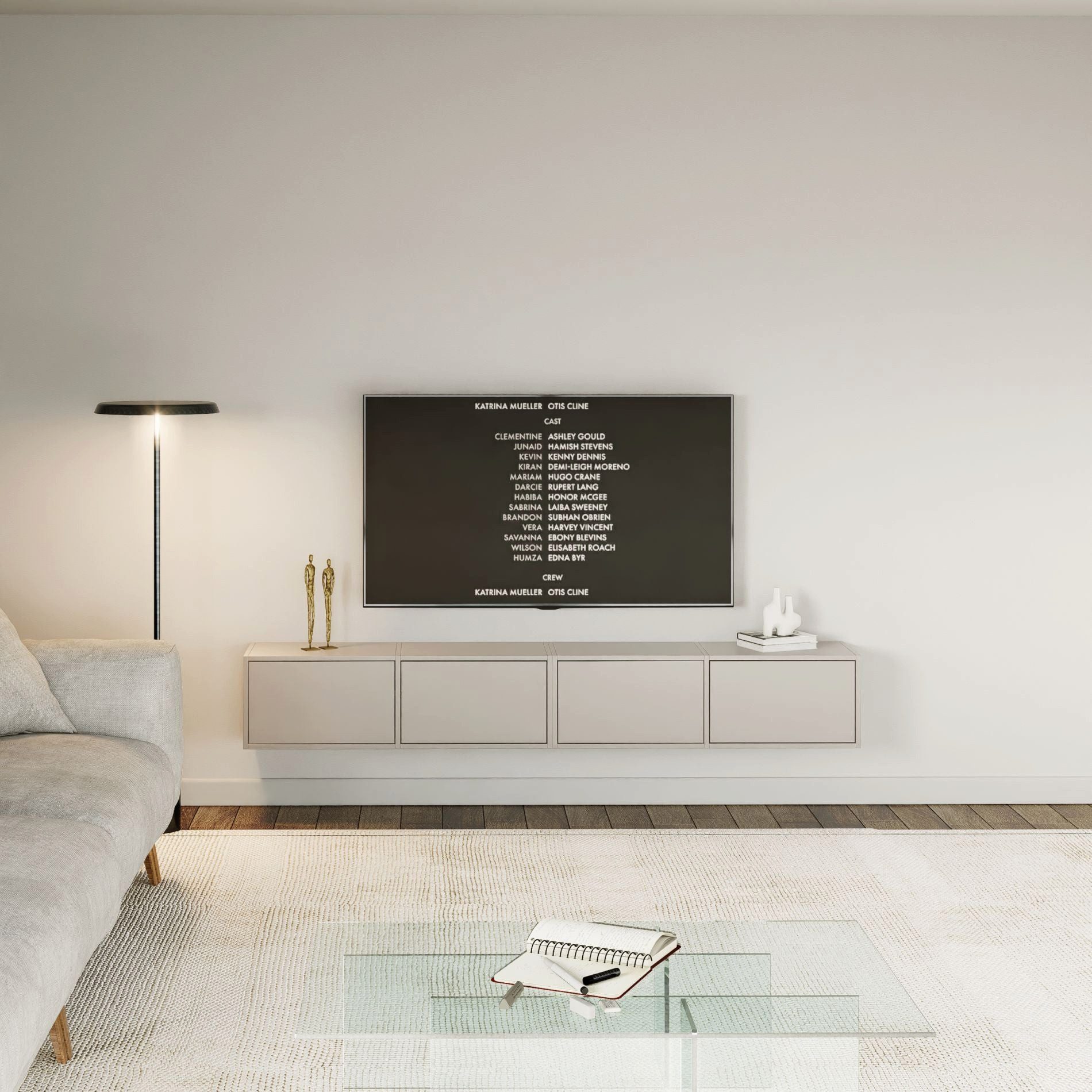 Selsey TV-Schrank FRAMME Hängendes TV-Board mit Klappen, 200 / 300 cm