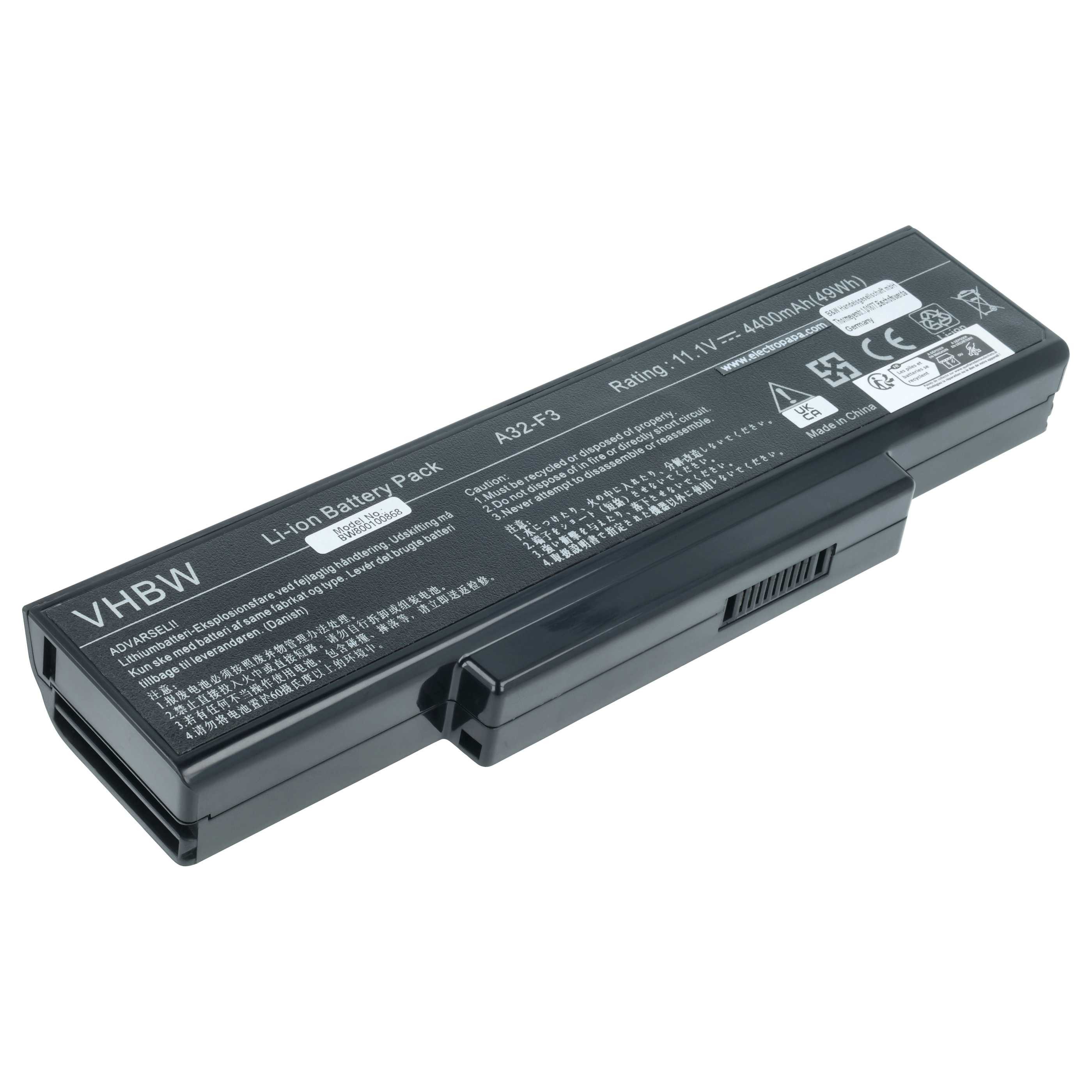 vhbw Akku passend für Medion Erazer X7812, X7811 Notebook, Netbook (4400 Laptop-Akku Akku Li-Ion 4400 mAh (11,1 V, 1 St), Leistungsfähiger Austausch-Akku für Notebook, Wiederaufladbar, Jede