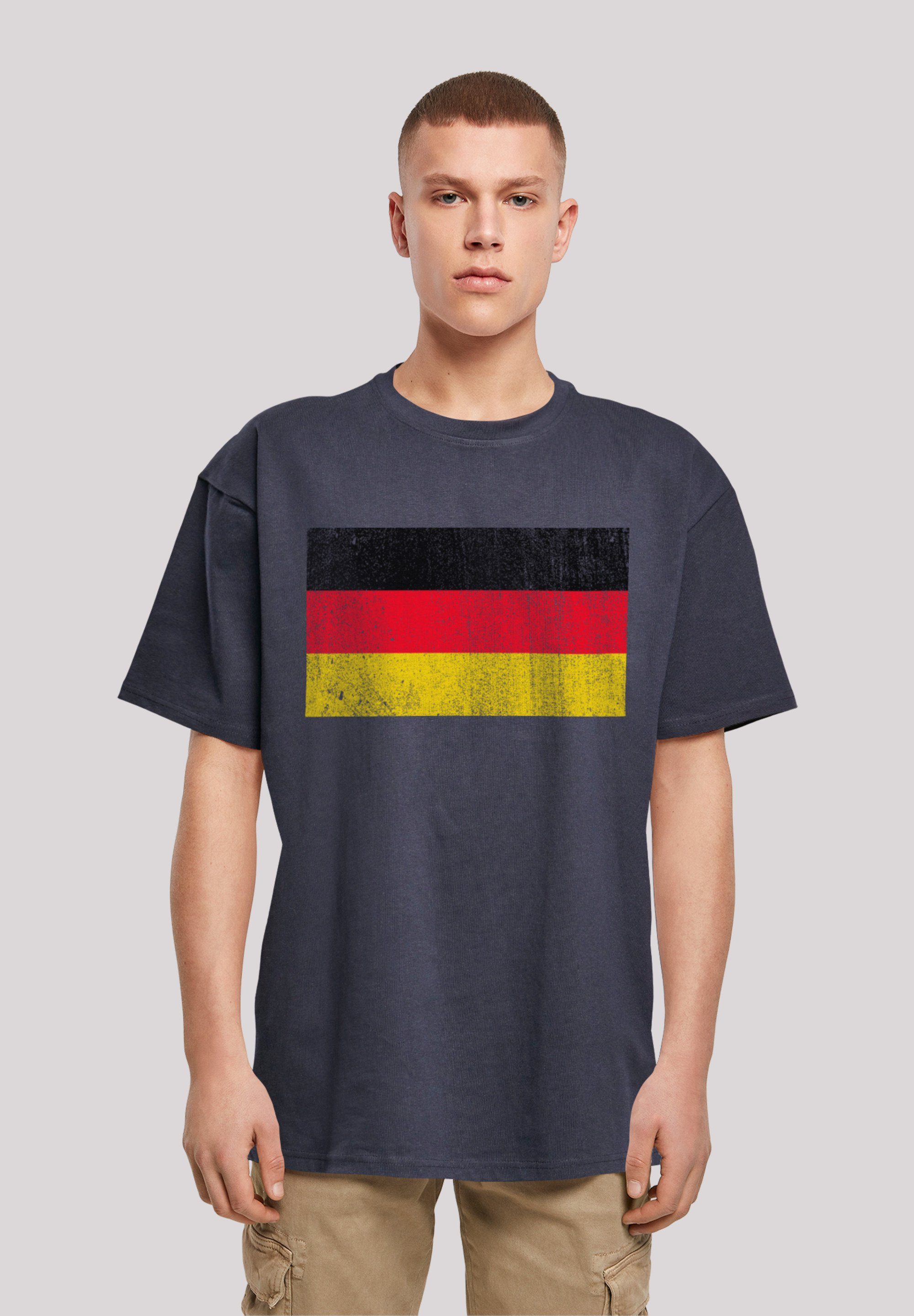 F4NT4STIC T-Shirt Germany Deutschland Flagge distressed Print navy