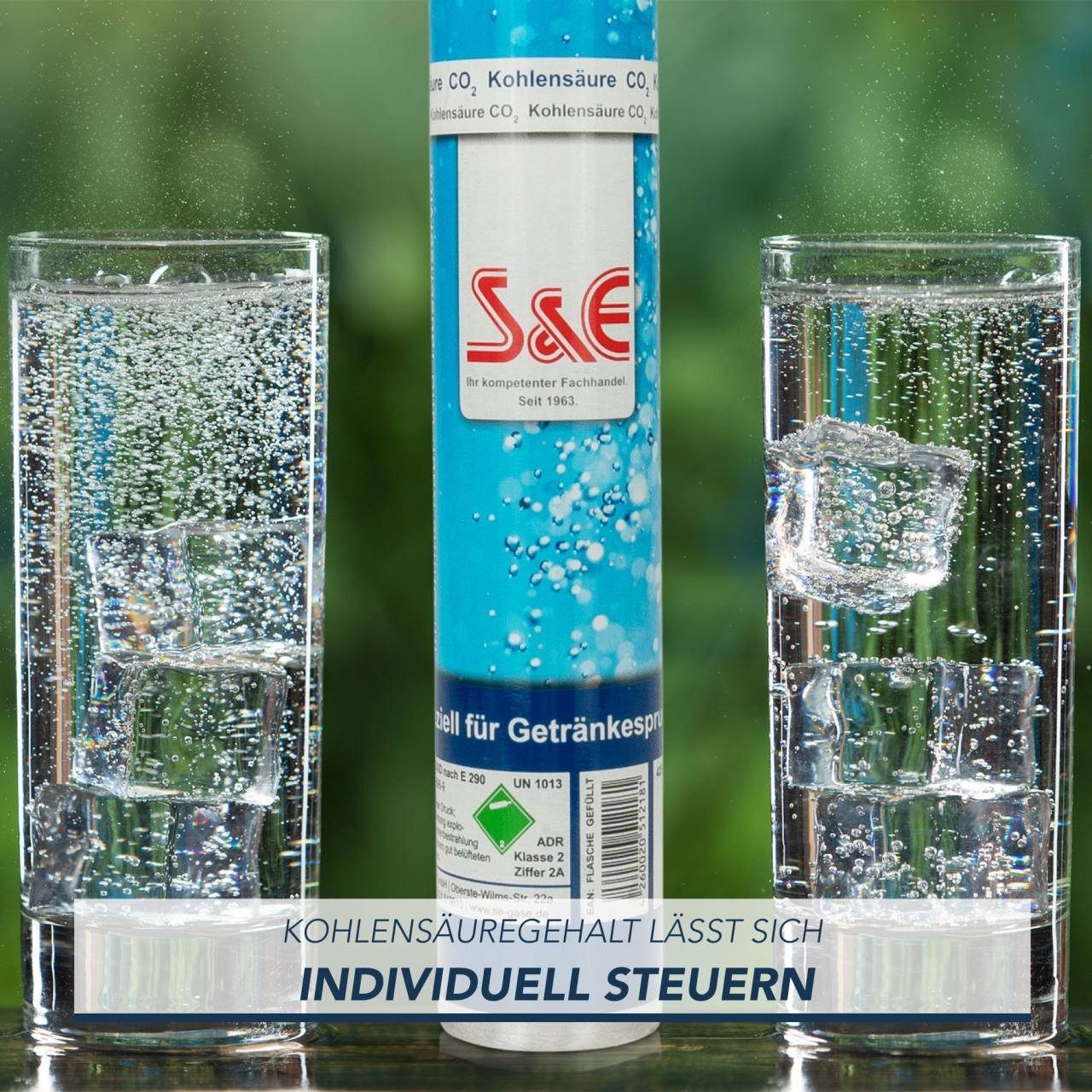 BlueCraft CO₂-Zylinder CO2-Kartusche Soda 425g für je bis zu 60 Liter Sprudel Wasser, 1 St., abgefüllt in Deutschland - geeignet für SodaStream Wassersprudler