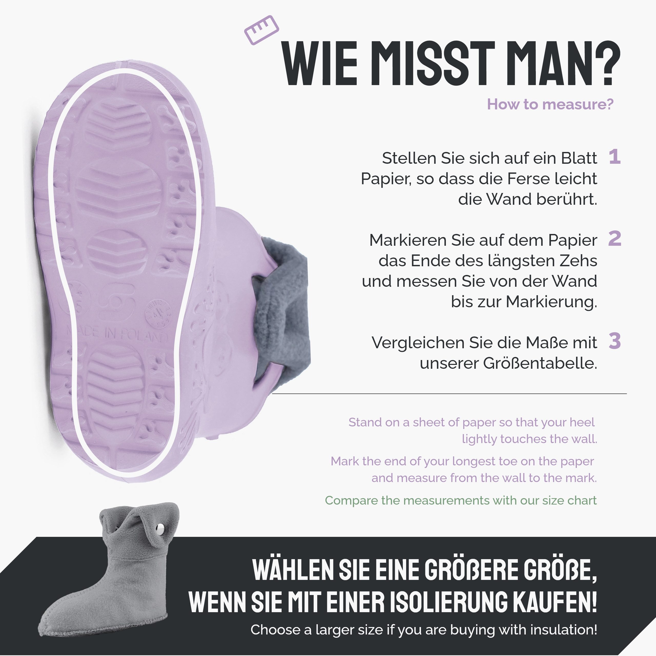 Ladeheid EVA Regenschuhe mit herausnehmbares Innenfutter LA-CA-04 Gummistiefel