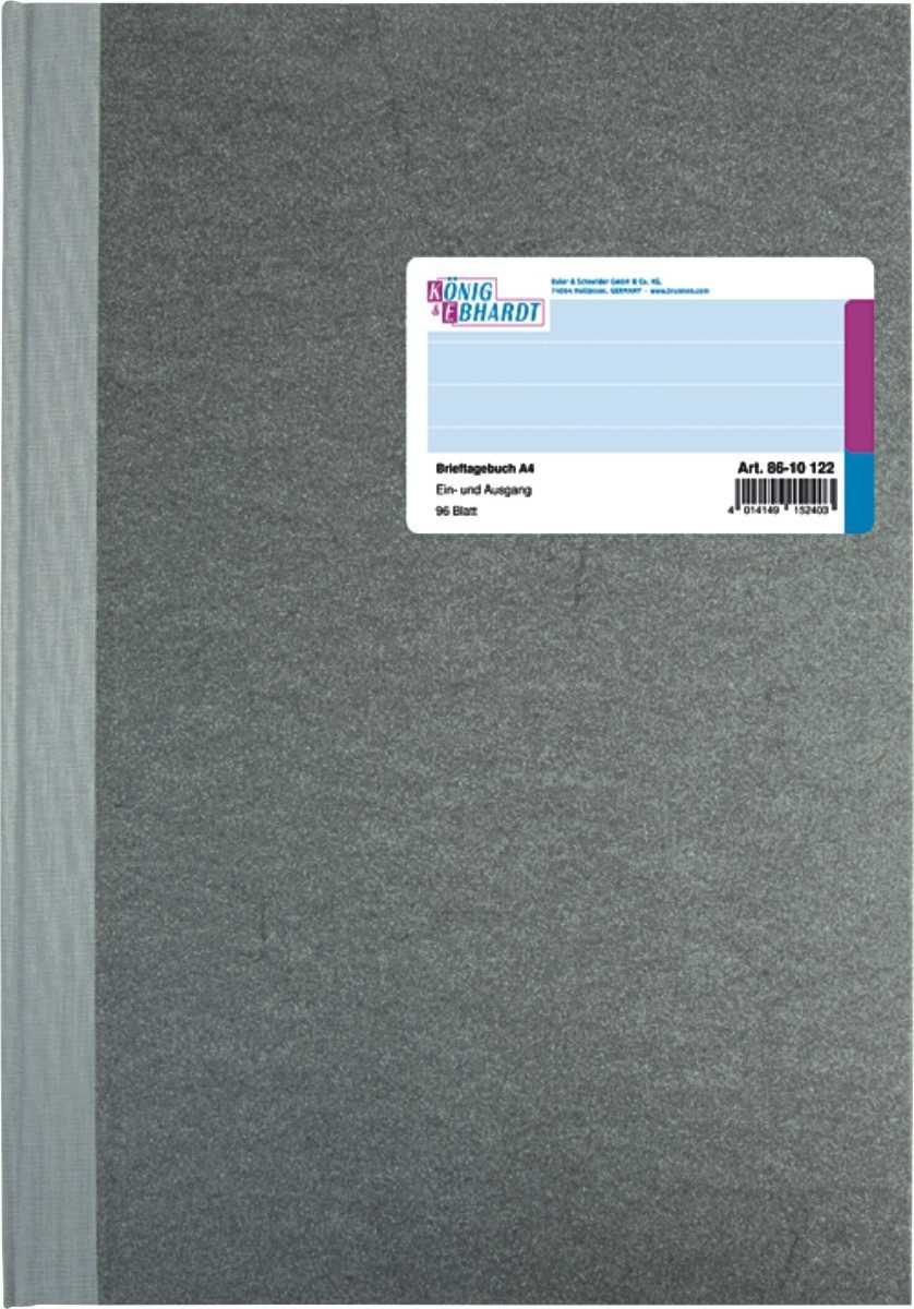 Formularblock Brieftagebuch A4 96 Blatt Deckenband hellblau.