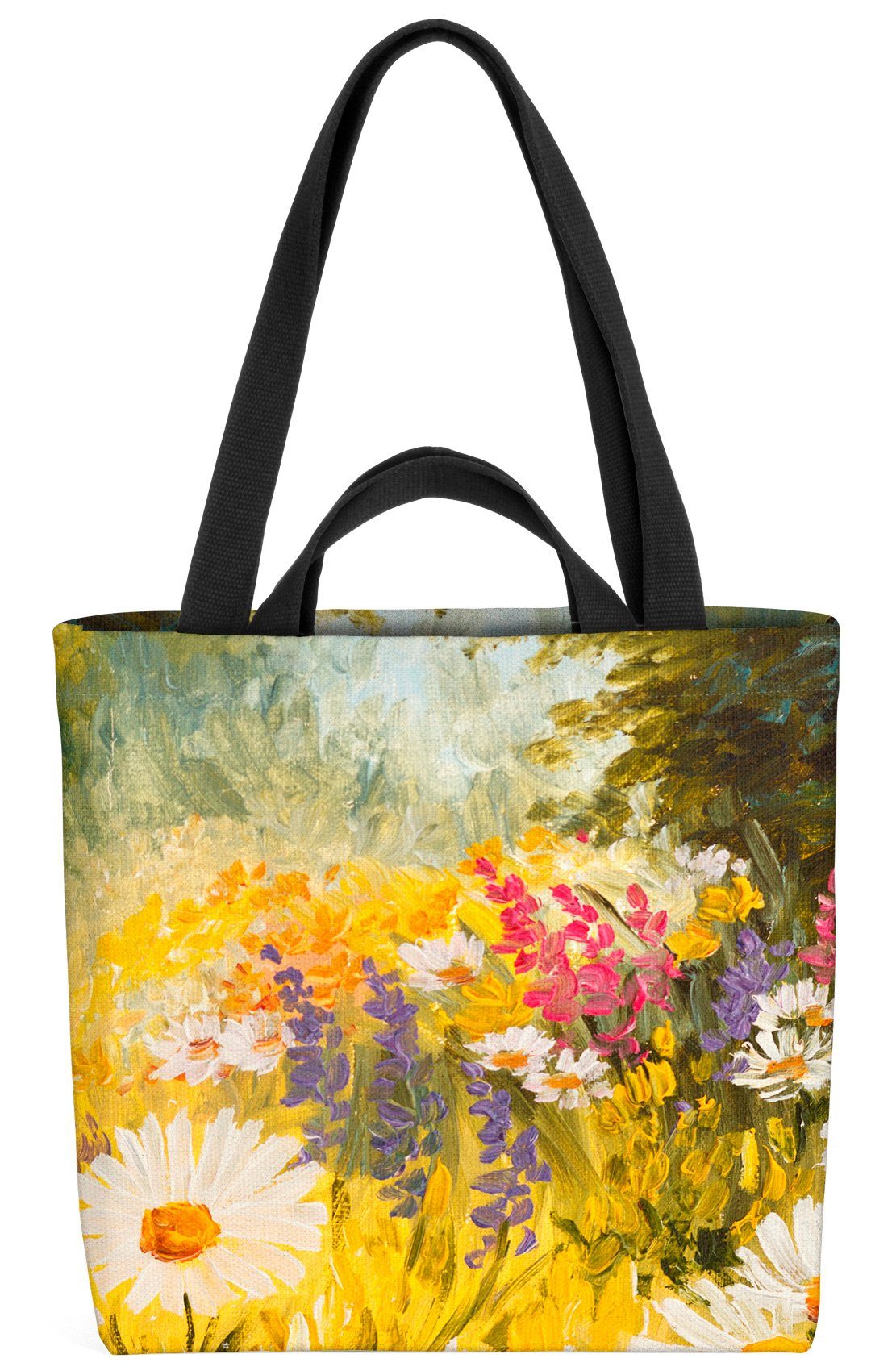 VOID Henkeltasche (1-tlg), Wildblumen Ölfarben Blumen wald wildblumen blumenstrauss blüten garte