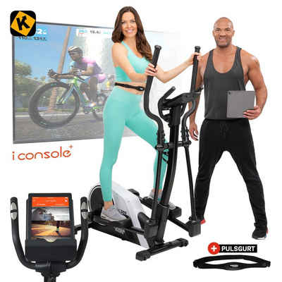 Miweba Sports Crosstrainer »Profi Fitnessgerät Ellipsentrainer MC300 - 21 kg Schwungmasse«, iConsole + Kinomap + FitHiWay App - Puls - LCD - Safety-Key