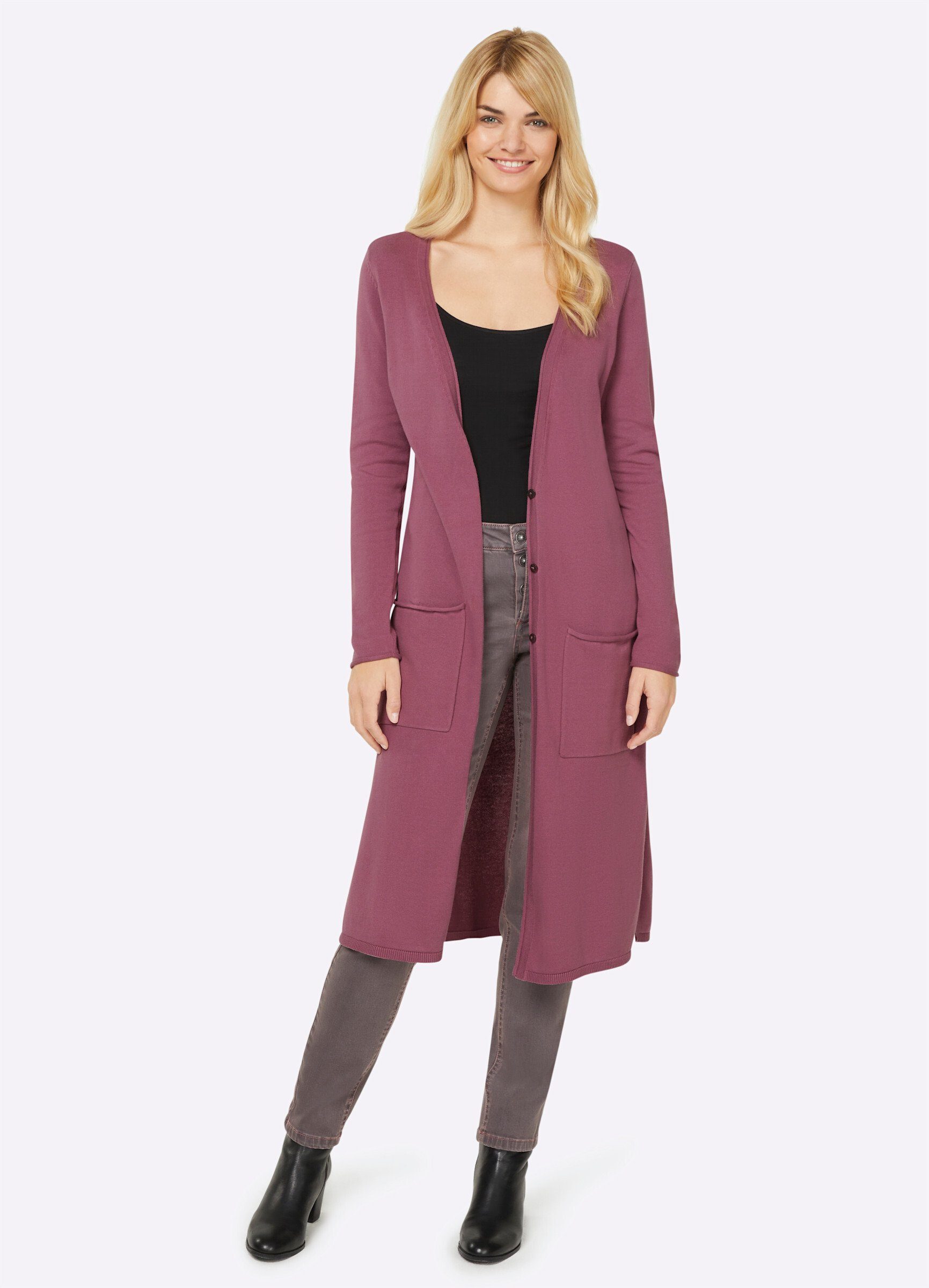 heine Strickjacke mauve