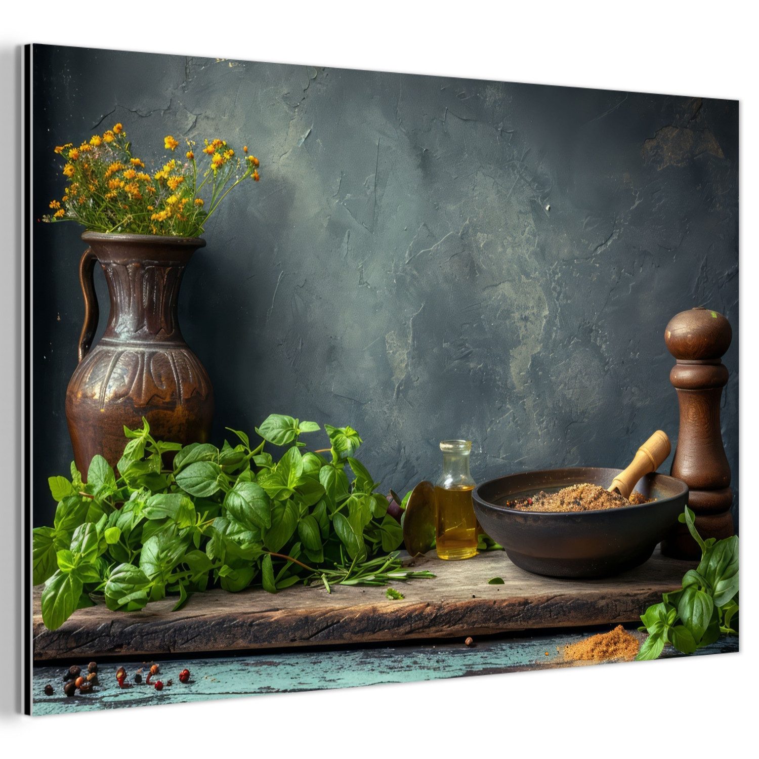 MuchoWow Metallbild Stilleben - Kräuter - günstig online kaufen
