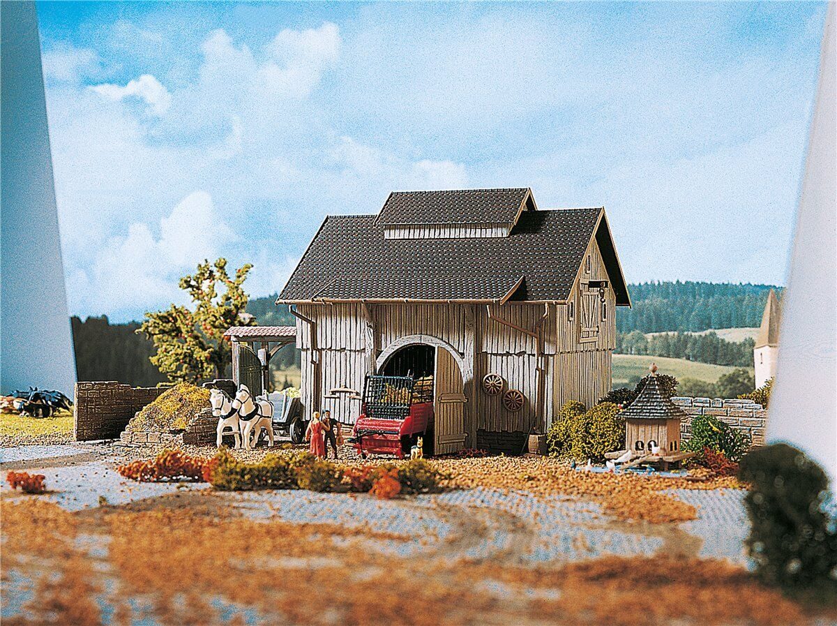 Vollmer Modelleisenbahn-Gebäude Vollmer 43727 H0 Scheune mit Tenne und Gebälk, Spur H0