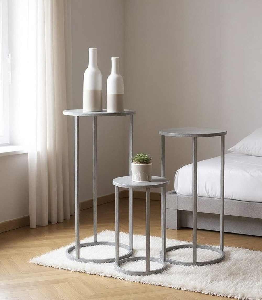 freiraum Blumentisch 54186 (3er Set), (3-teilig) in grau (Coolgrey), Metall - 70x30cm (HxD)