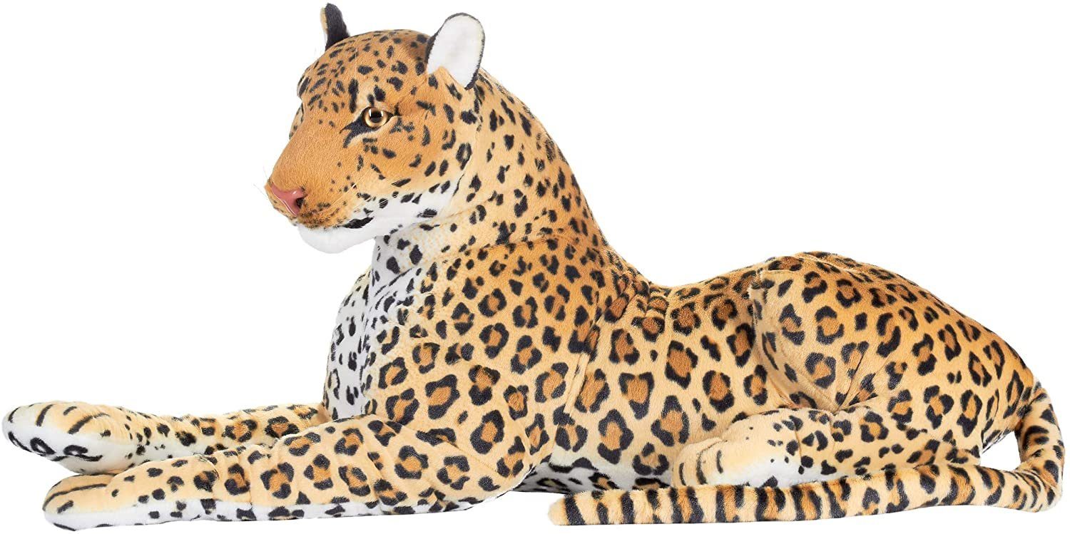 Plüschtier XXL Leopard 110 cm Kuscheltier großes Softtier Stofftier Raubkatze 