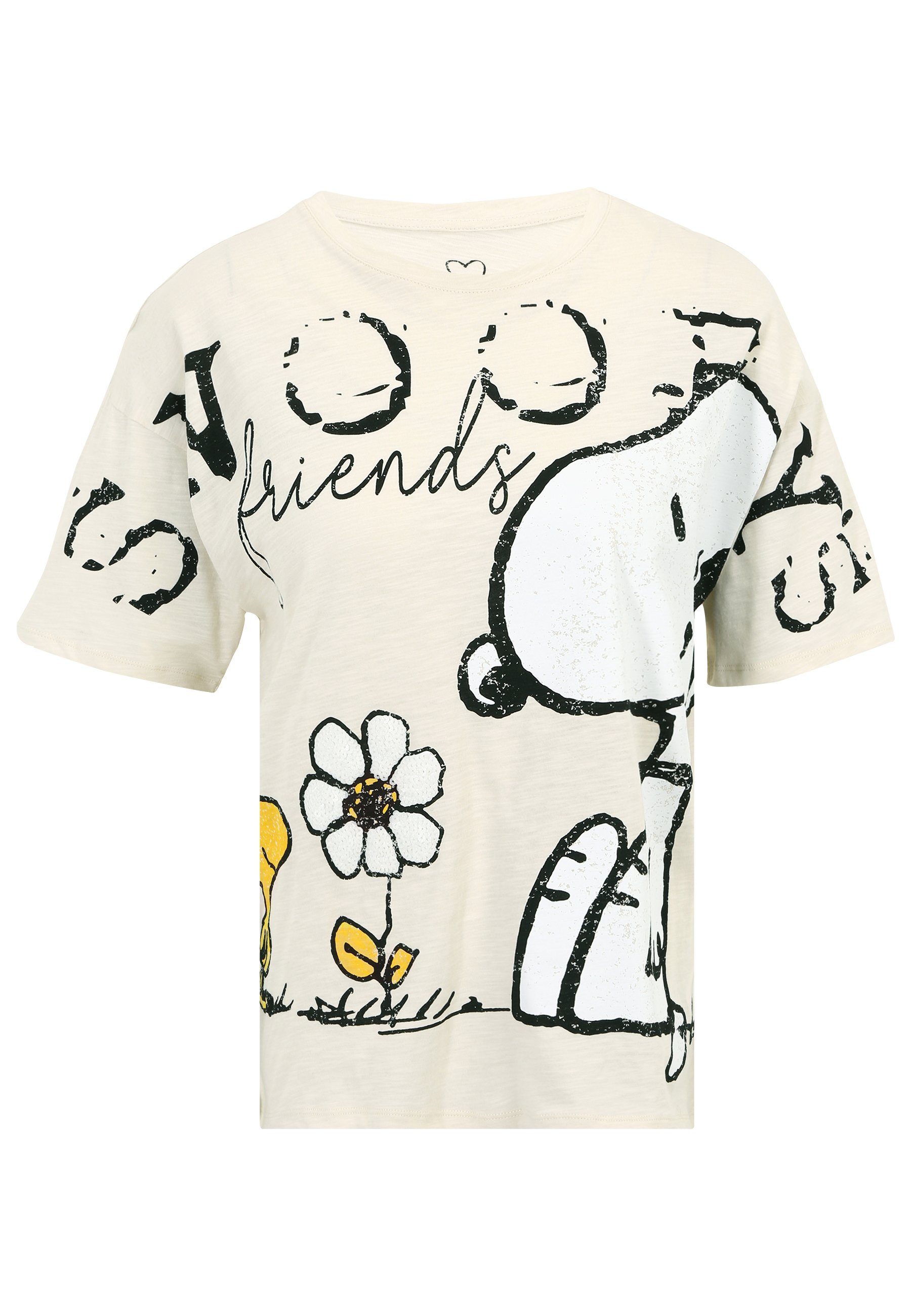 Frogbox T-Shirt modernem mit Friends Mit Pailletten verziert Design, And Snoopy