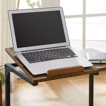 VASAGLE Beistelltisch LET352B01, Laptoptisch, Schreibtisch, mit teilweise verstellbarer Oberfläche, einfache Montage, Stahlgestell
