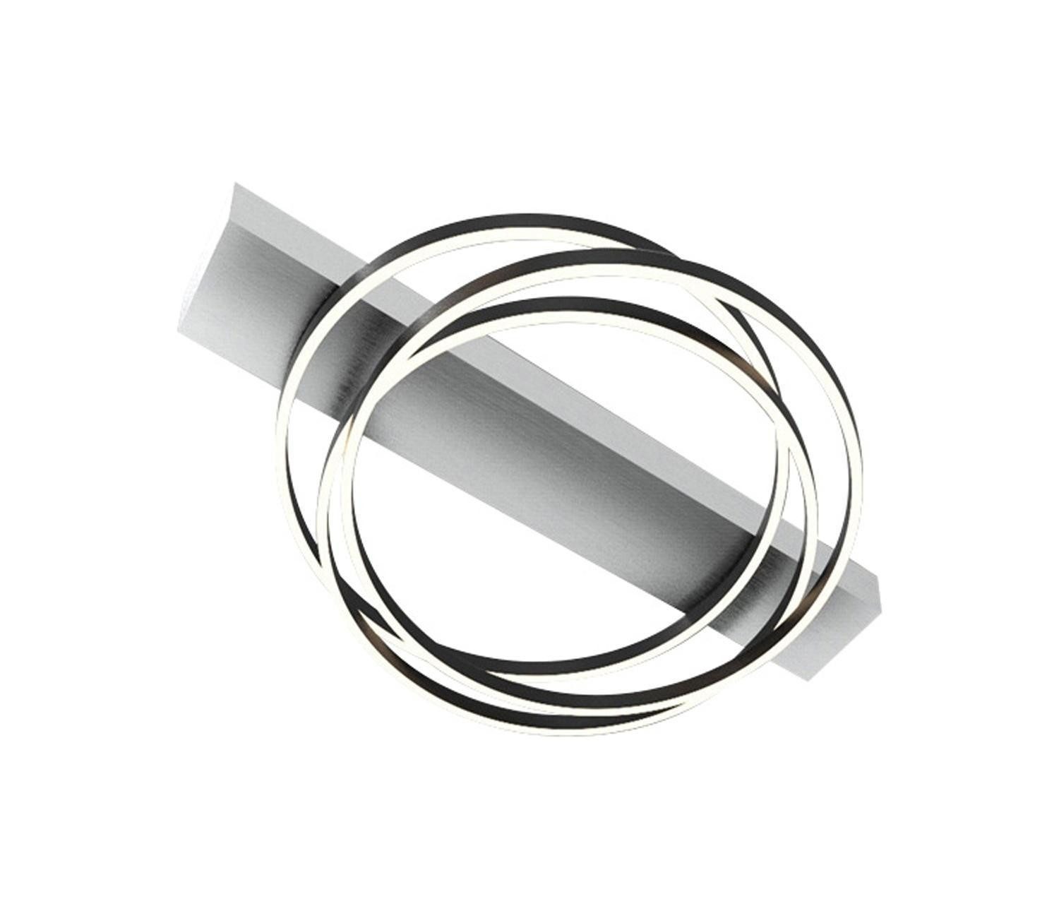 FISCHER & HONSEL LED Deckenleuchte KIKU, 1-flammig, Aluminiumfarben, Sandschwarz, Anpassung der Farbtemperatur, Dimmfunktion, LED fest integriert, Extra-Warmweiß, Kaltweiß, Tageslichtweiß, Metall, mit Fernbedienung, B 76 x H 8,5 x T 56 cm