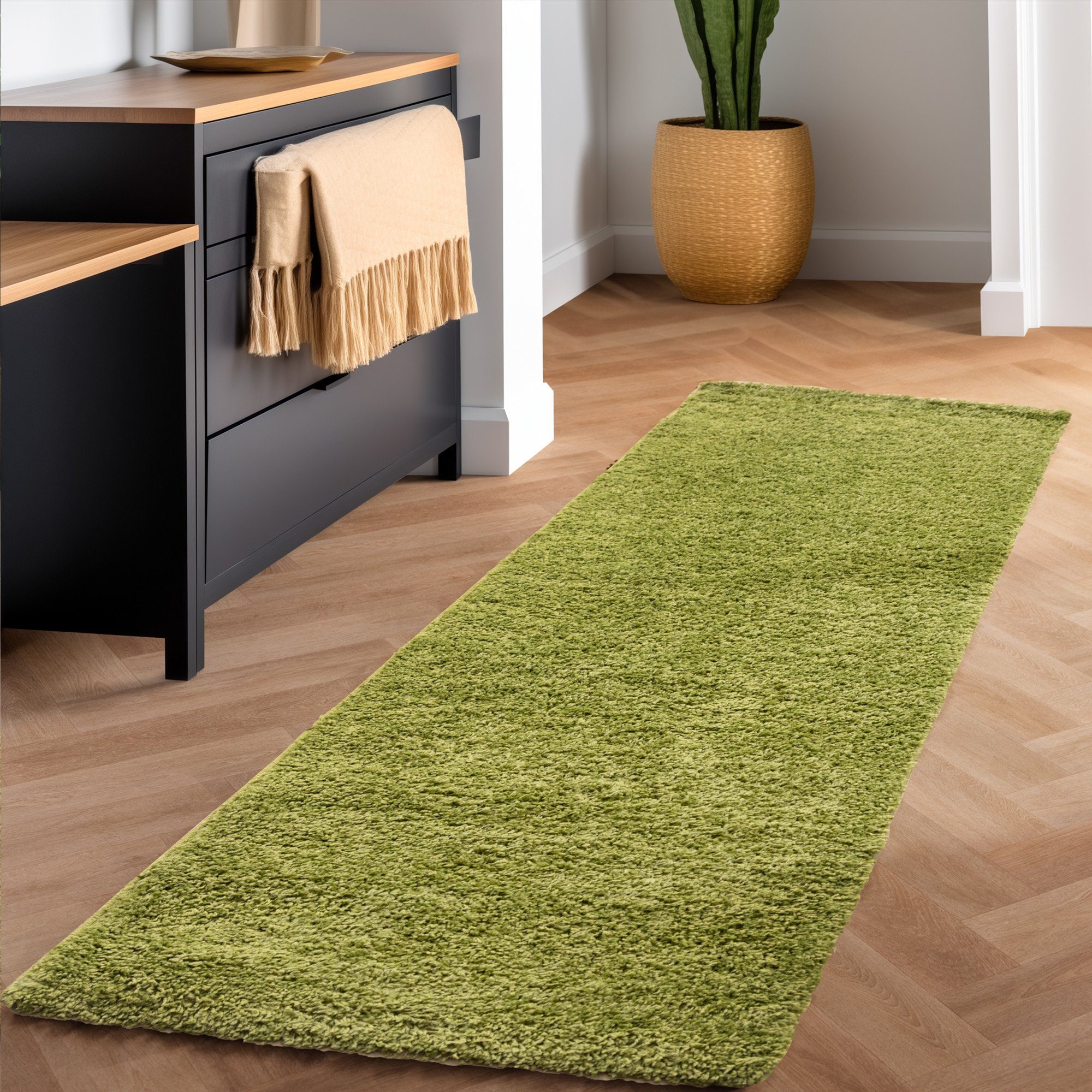 SIMPEX24 Teppich Unicolor - Einfarbig, Läufer, Höhe: 30 mm, Einfarbig Shagg günstig online kaufen