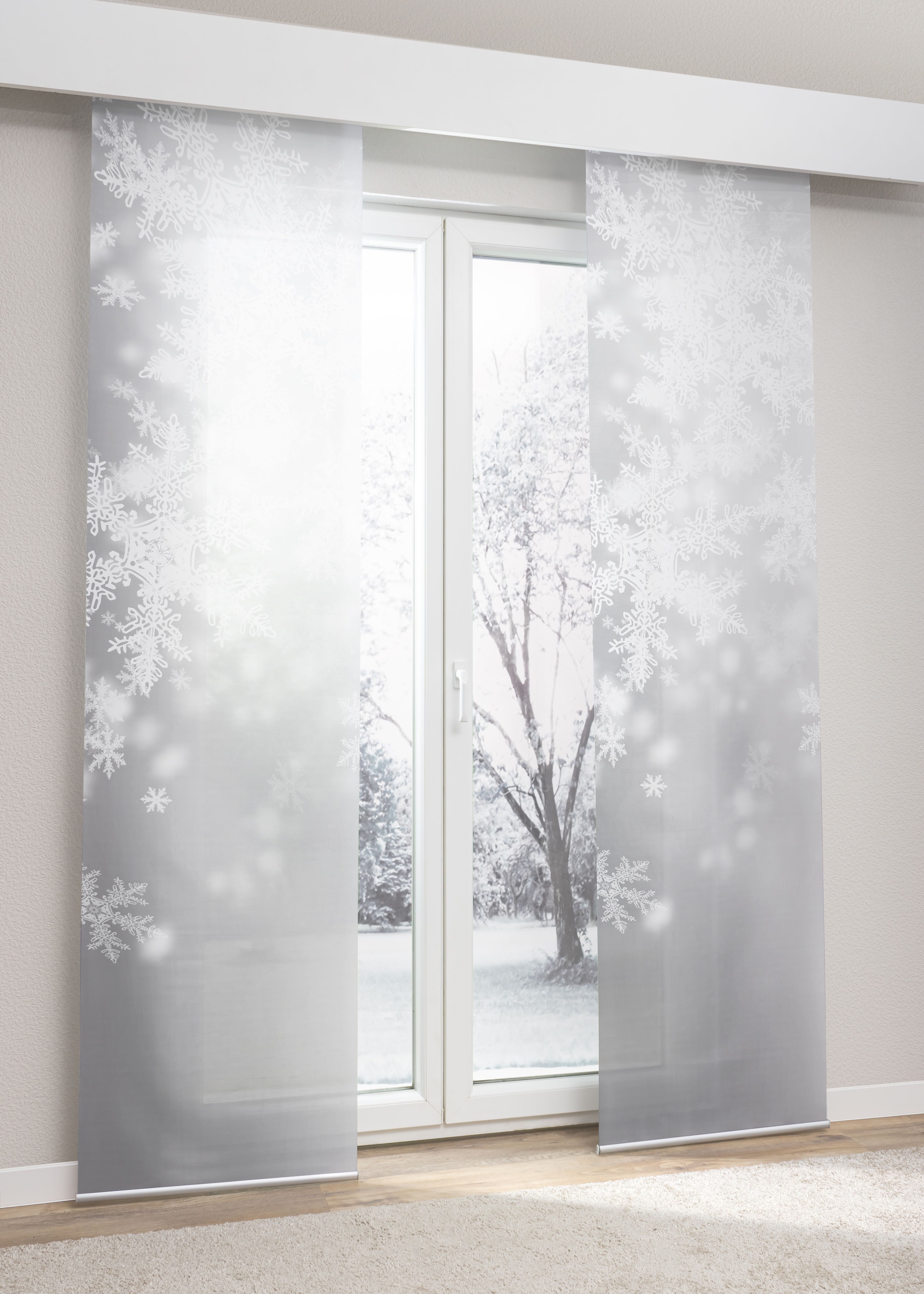 LYSEL® Schiebegardine Schneegestöber (1 St), halbtransparent, günstig online kaufen