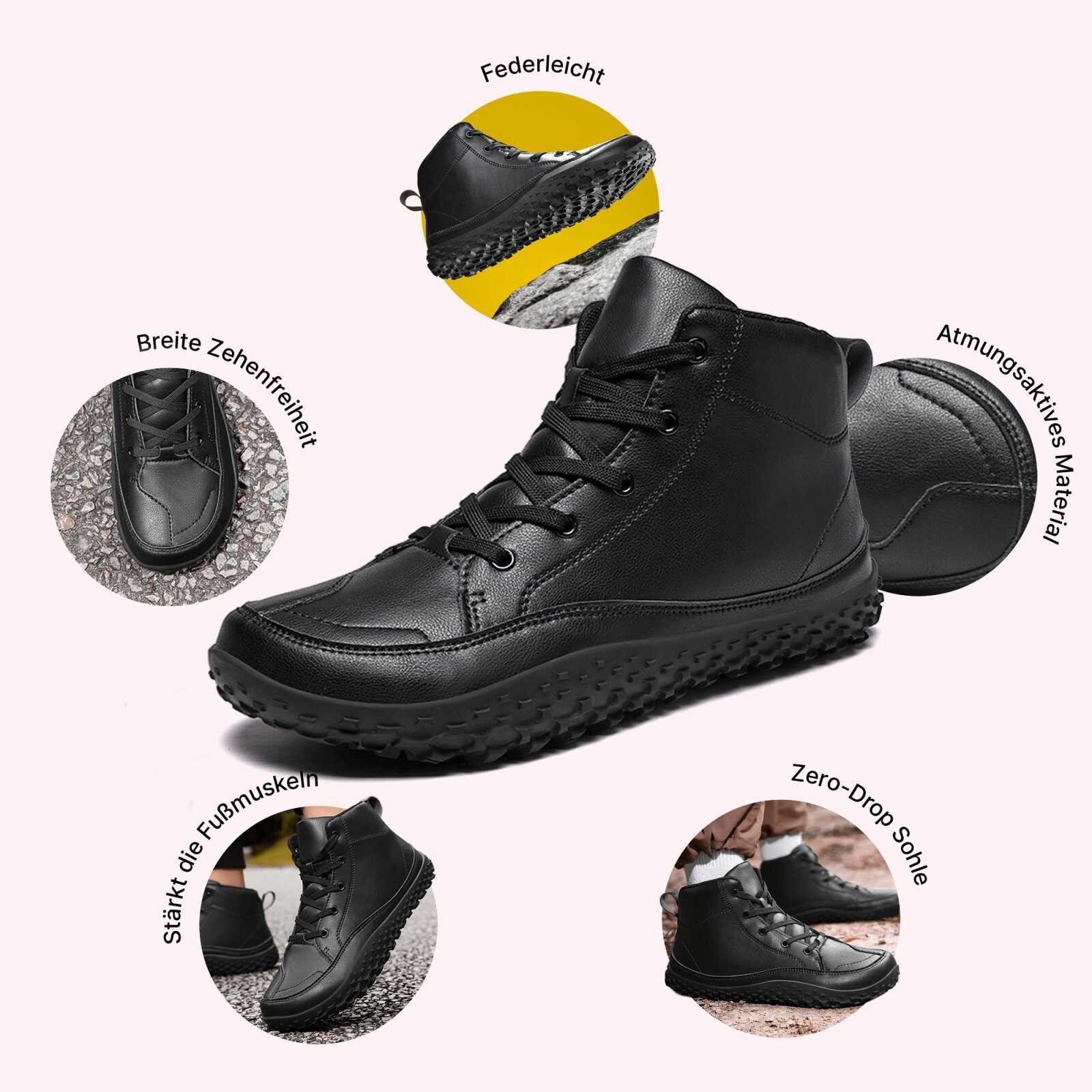 DOTALES Haven Winter Barfußschuhe Damen & Herren -Warm & Flexibel Barfußschuh Minimalschuhe
