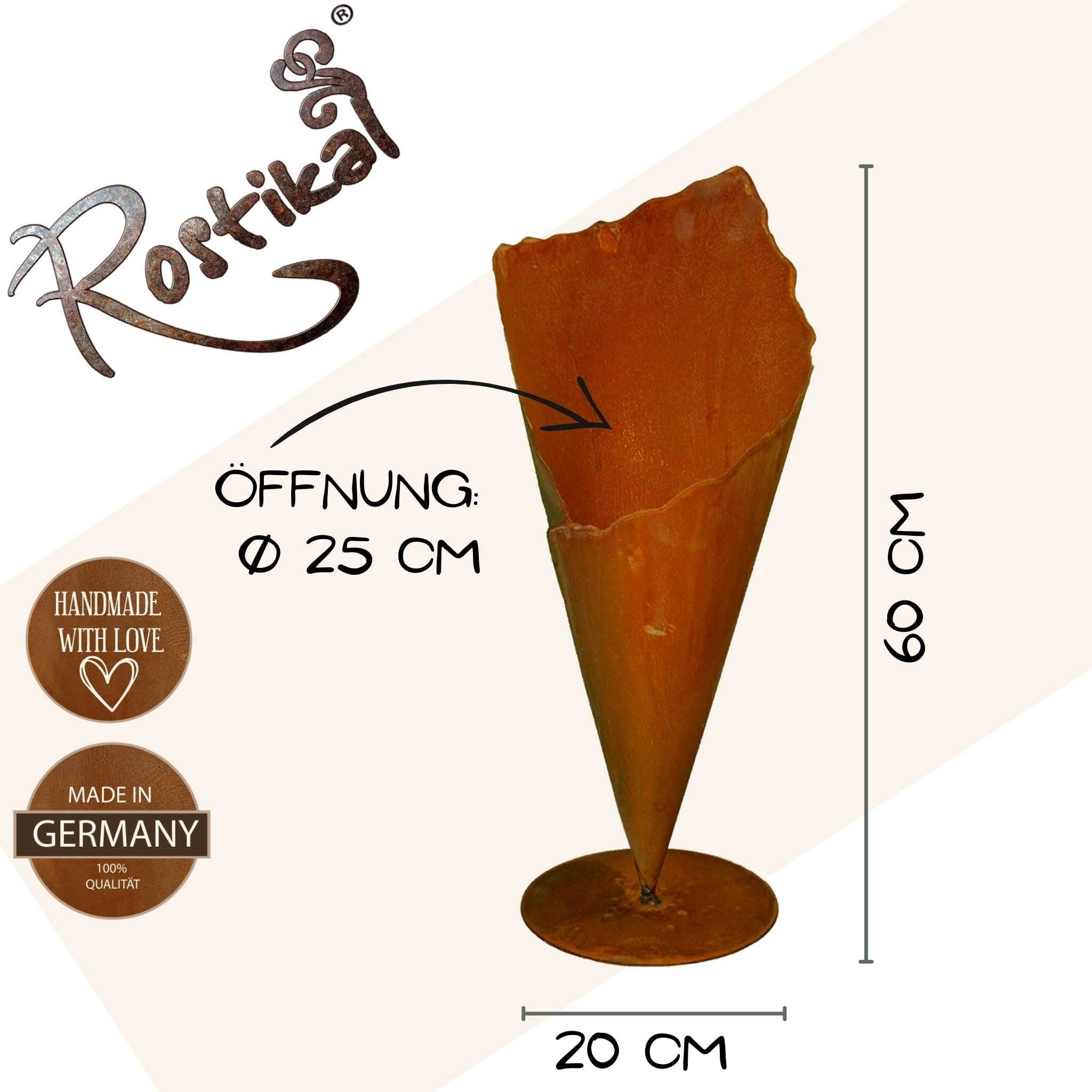 Rostikal Pflanzkübel Pflanzvase Edelrost 40/60 – Metall Pflanzkübel für Garten & Terrasse, Edelrost-Pflanzkübel – wetterfest, stabil & dekorativ in 2 Größen