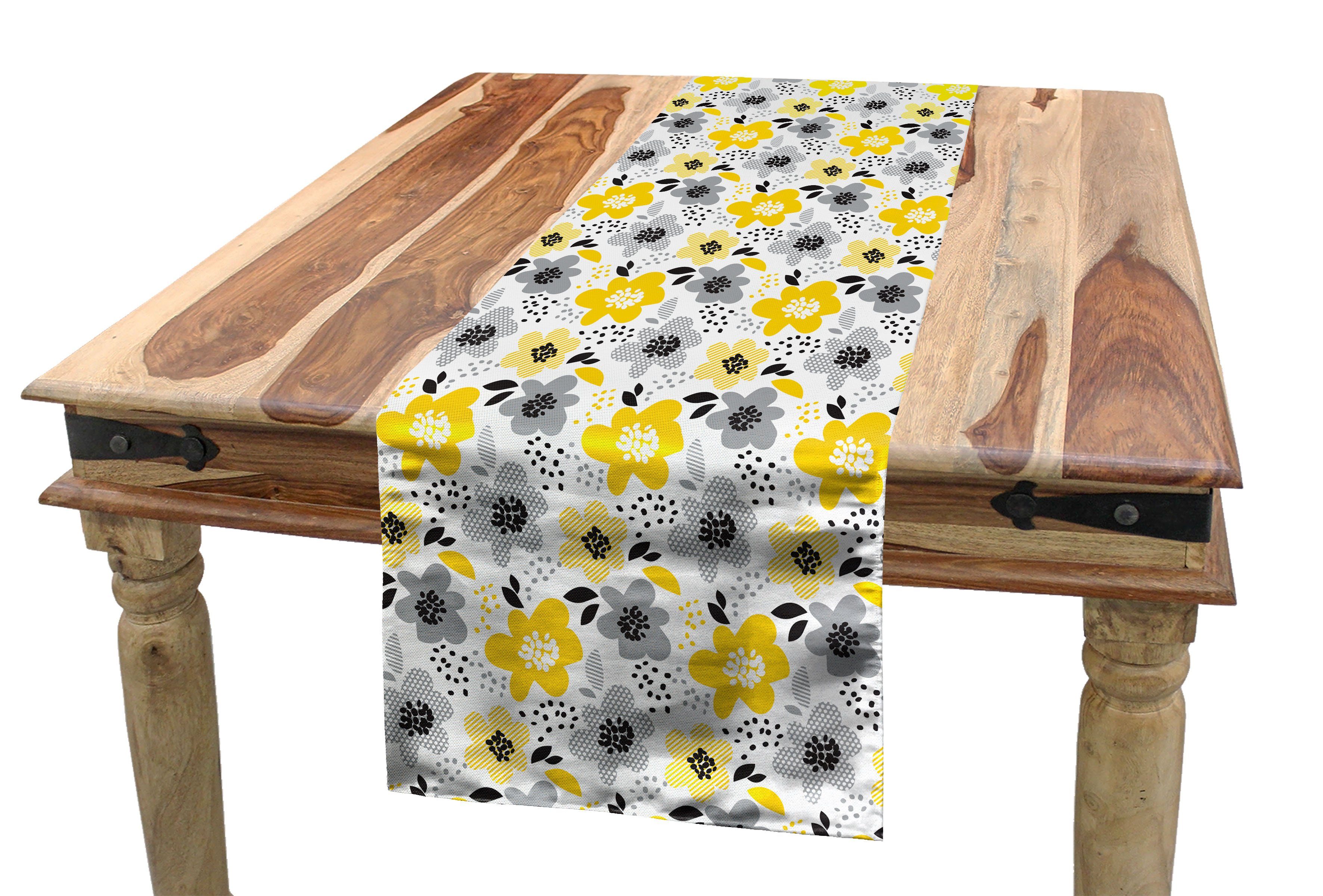 und Küche Blumen Tischläufer Tischläufer, abstrakt Blumen Modern Abakuhaus Dekorativer Esszimmer Rechteckiger