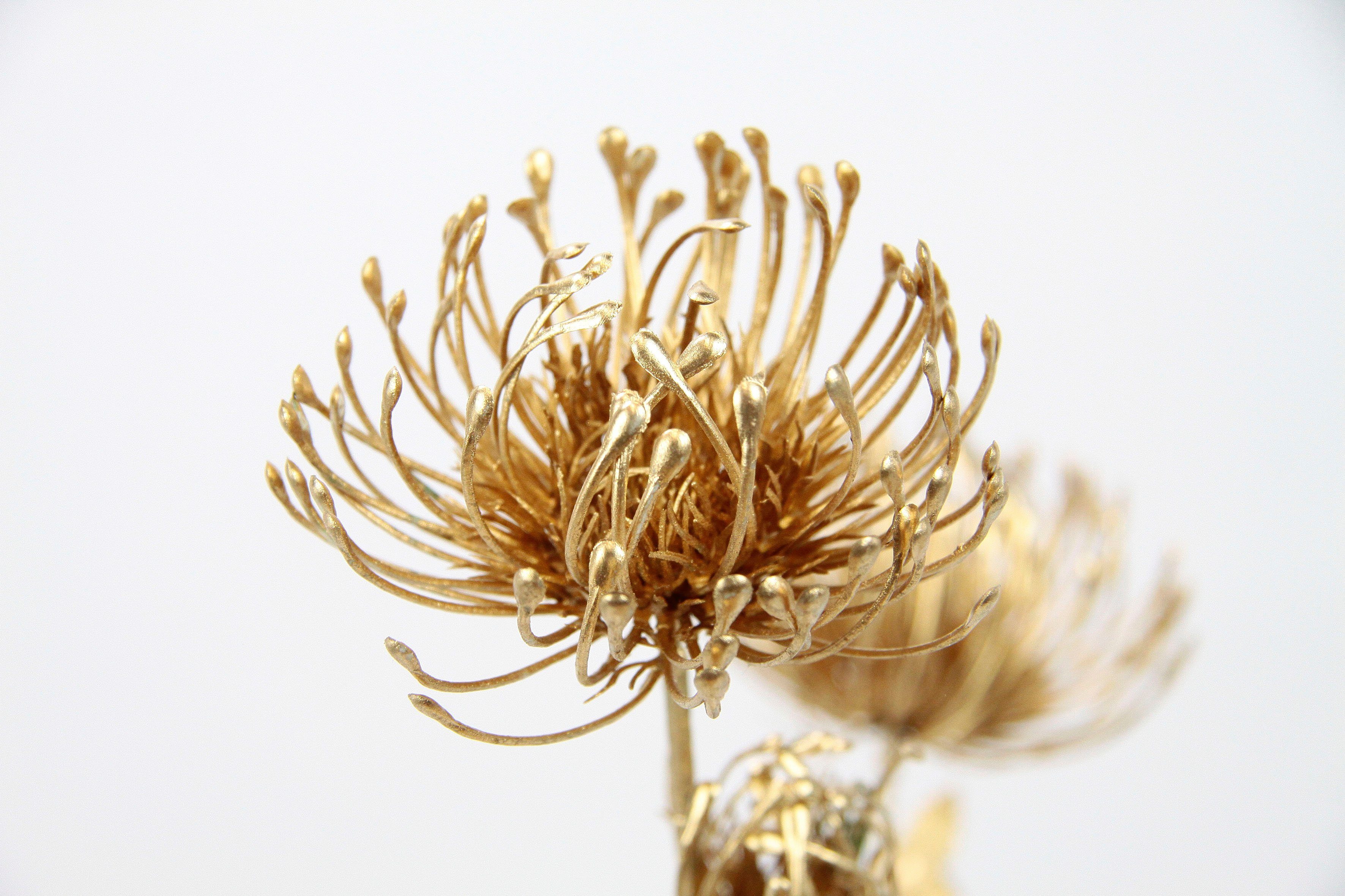 Kunstblume Protea, I.GE.A., Höhe 75 cm, metallic Kunstzweig, 3er Set
