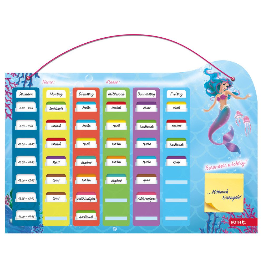 Roth Schülerkalender Roth Stundenplan Meerjungfrau SteckFix DIN A3