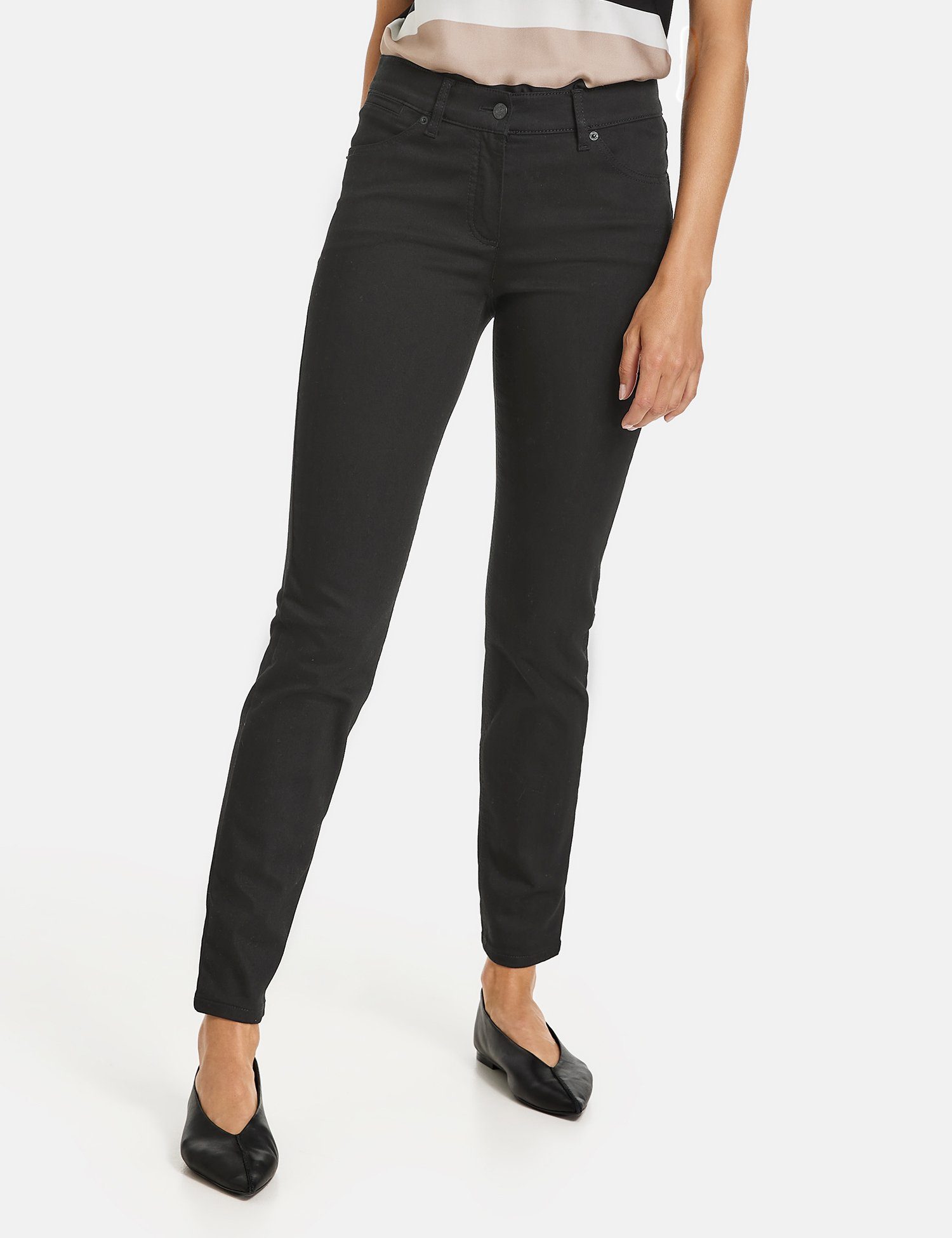 GERRY WEBER Stretch-Jeans 5-Pocket Jeans Best4me Skinny Black Black Denim