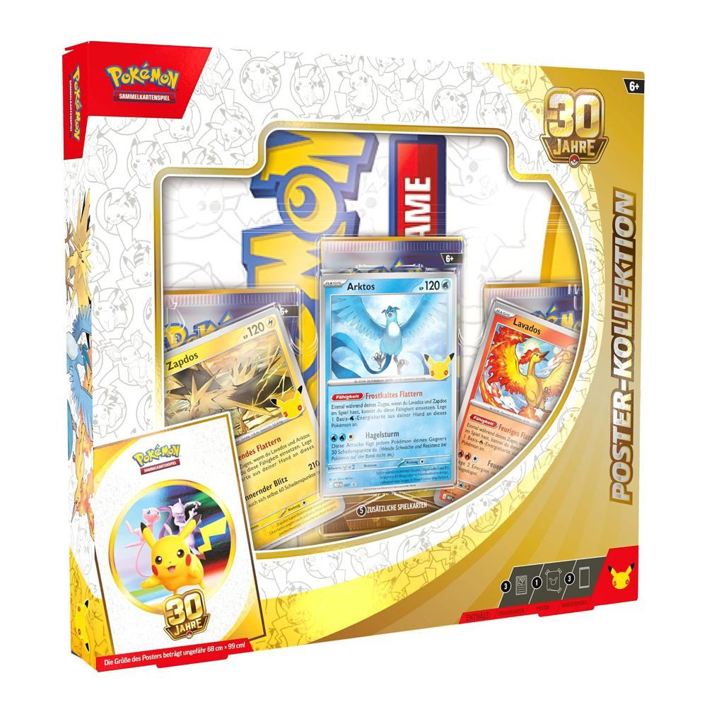 POKÉMON Sammelkarte Poster Kollektion Pokemon Sammel-Karten Edition deutsch 30 Jahre