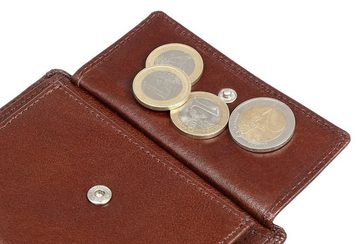 Brown Bear Geldbörse IBP 2051 Reißverschlussinnenfach Unisex Echtleder, 11 Kartenfächer Sichtfach RFID Schutz Braun