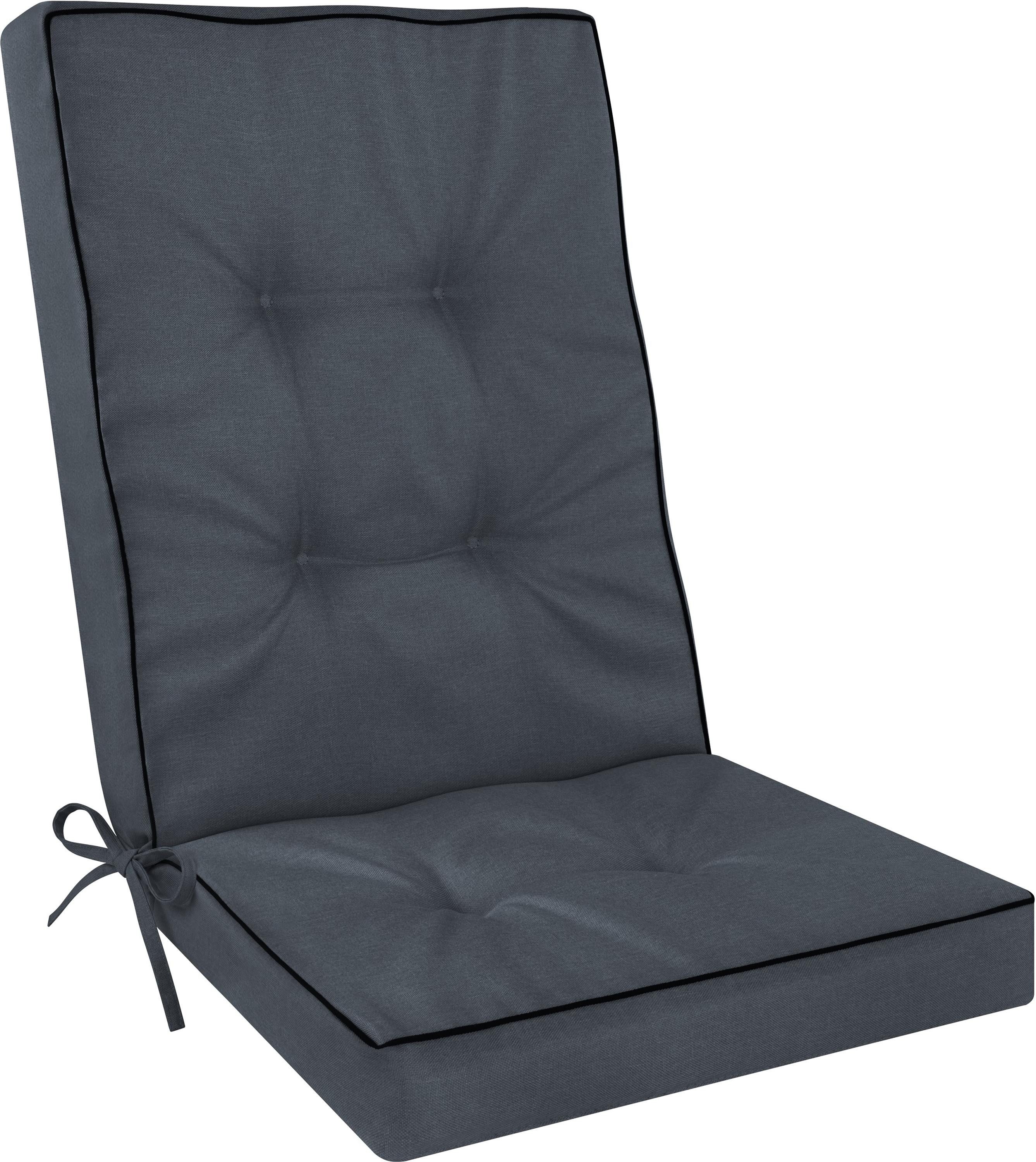 Aspero Sitzauflage Premium Hochlehner Stuhlauflage Alicante, Gepolsterte und wasserdichte Outdoor Auflage