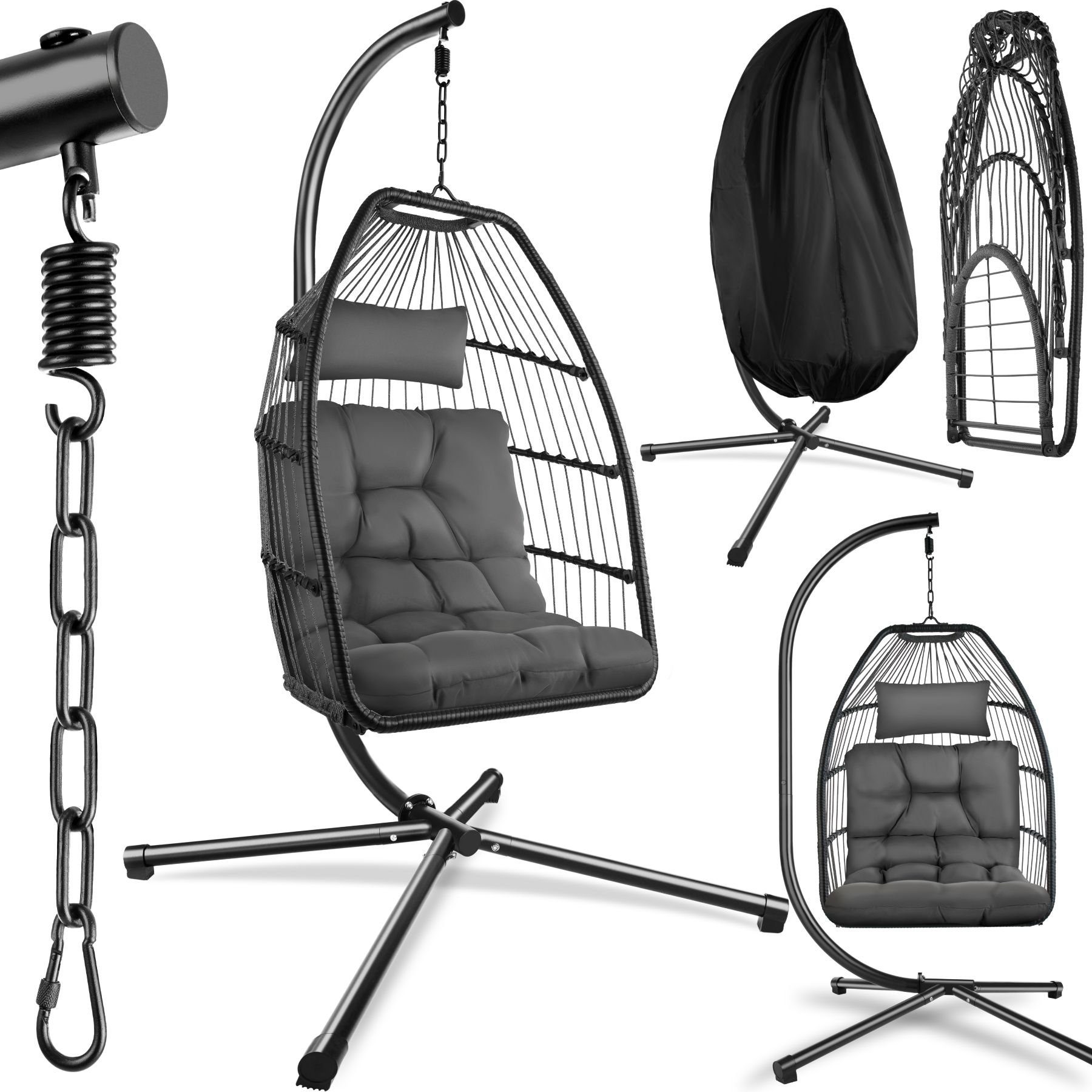 tectake Hängesessel Schaukelstuhl Ariane mit Gestell günstig online kaufen