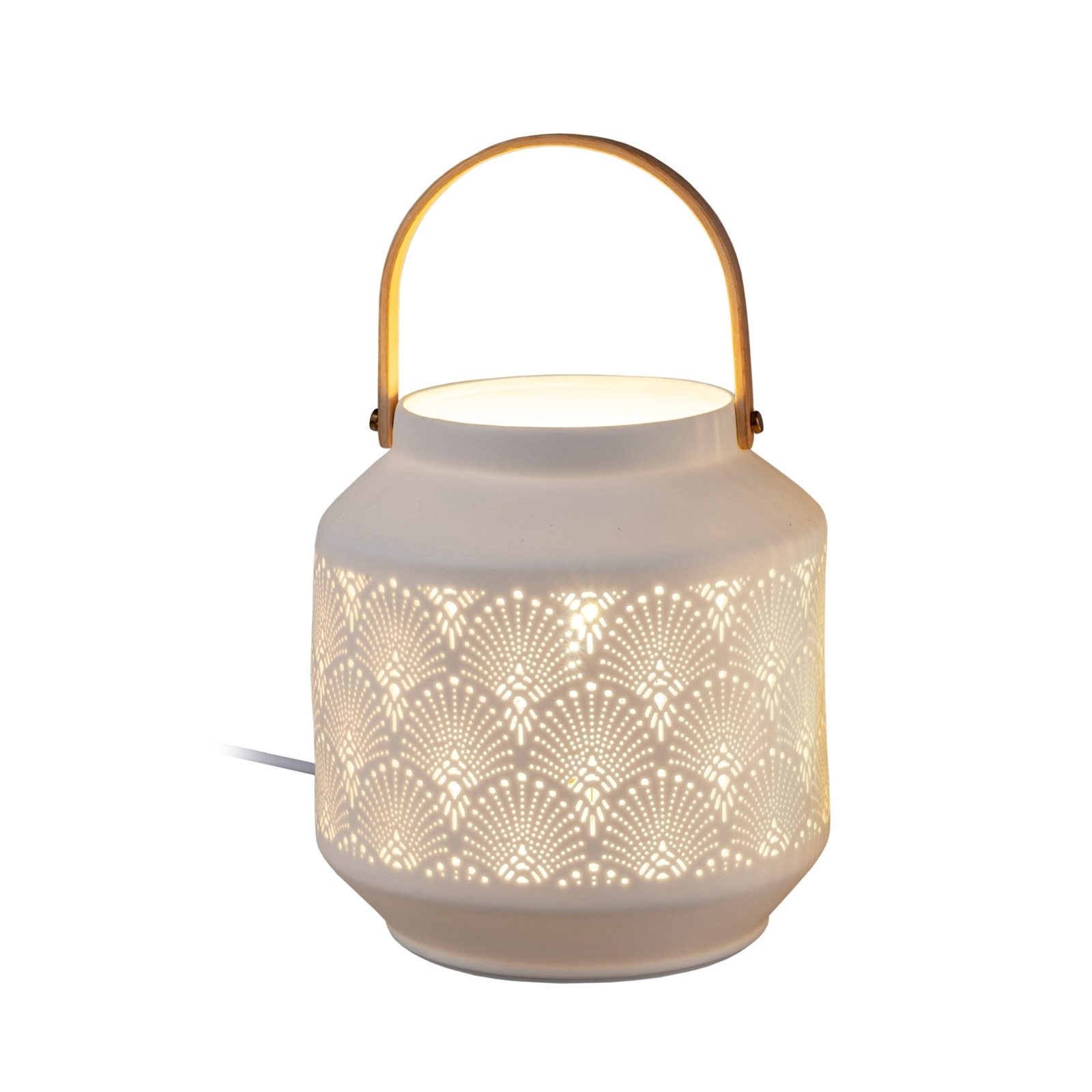 formano Tischleuchte Tischlampe Ø 18 x 24 cm Keramik Weiß, Ein-/Ausschalter günstig online kaufen