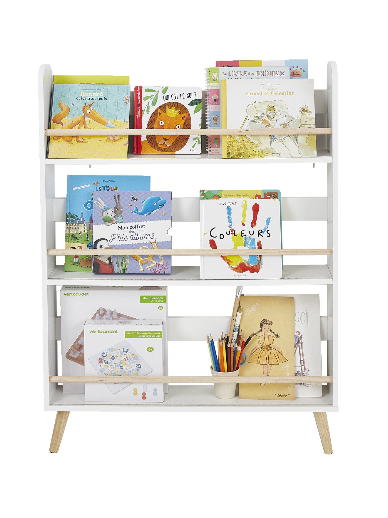 vertbaudet Bücherregal Schmales Kinderzimmer Bücherregal KONFETTI