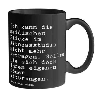 Mr. & Mrs. Panda Tasse Ich kann die neidischen... - Schwarz - Geschenk, Fitnessstudio, Weish, Keramik Schwarz