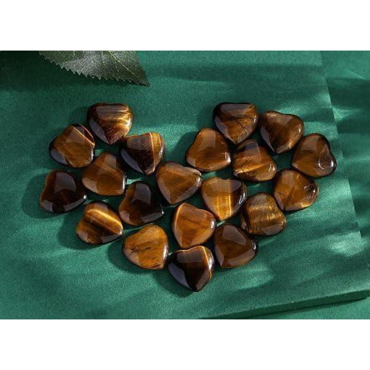 LuxusKollektion Edelstein Tigerauge Herz Stein Heilkristalle Edelsteine 20er Set 20mm