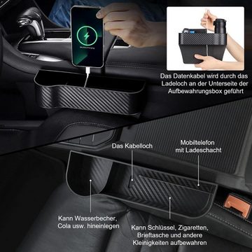 yozhiqu Aufbewahrungsbox Karbonfaser-Autositz-Lückenfüller-Stapelbox (2 St), Auto Innenraum Wesentliche, Lagerung, füllen die Lücke, schön