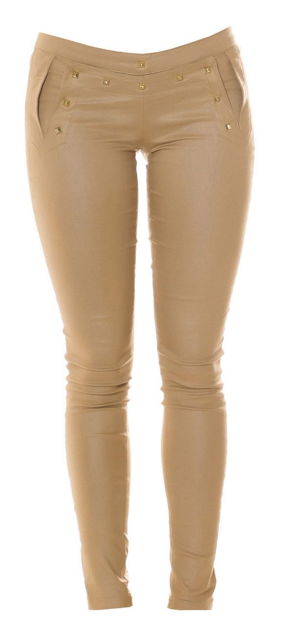 Koucla Treggings Wetlook Hose + Nieten & Schnürung günstig online kaufen