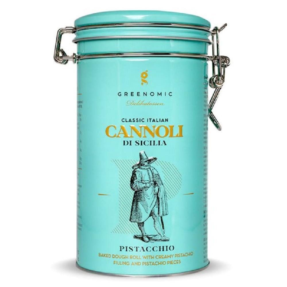 Greenomic Süßigkeit Cannoli Pistaccio sizilianisches Gebäck in Dose (200g)