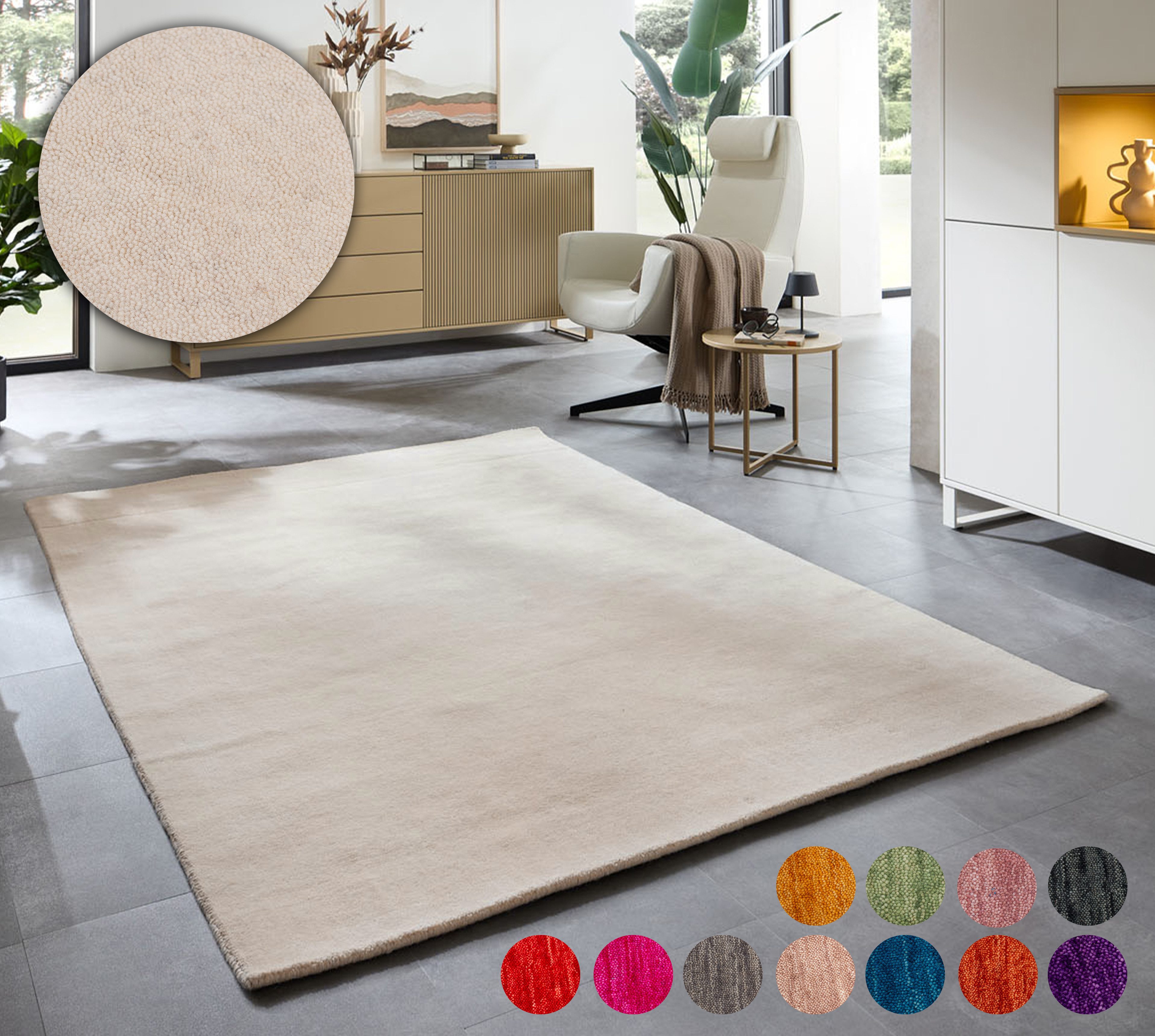 my home Wollteppich Karchau, rechteckig, Höhe: günstig online kaufen