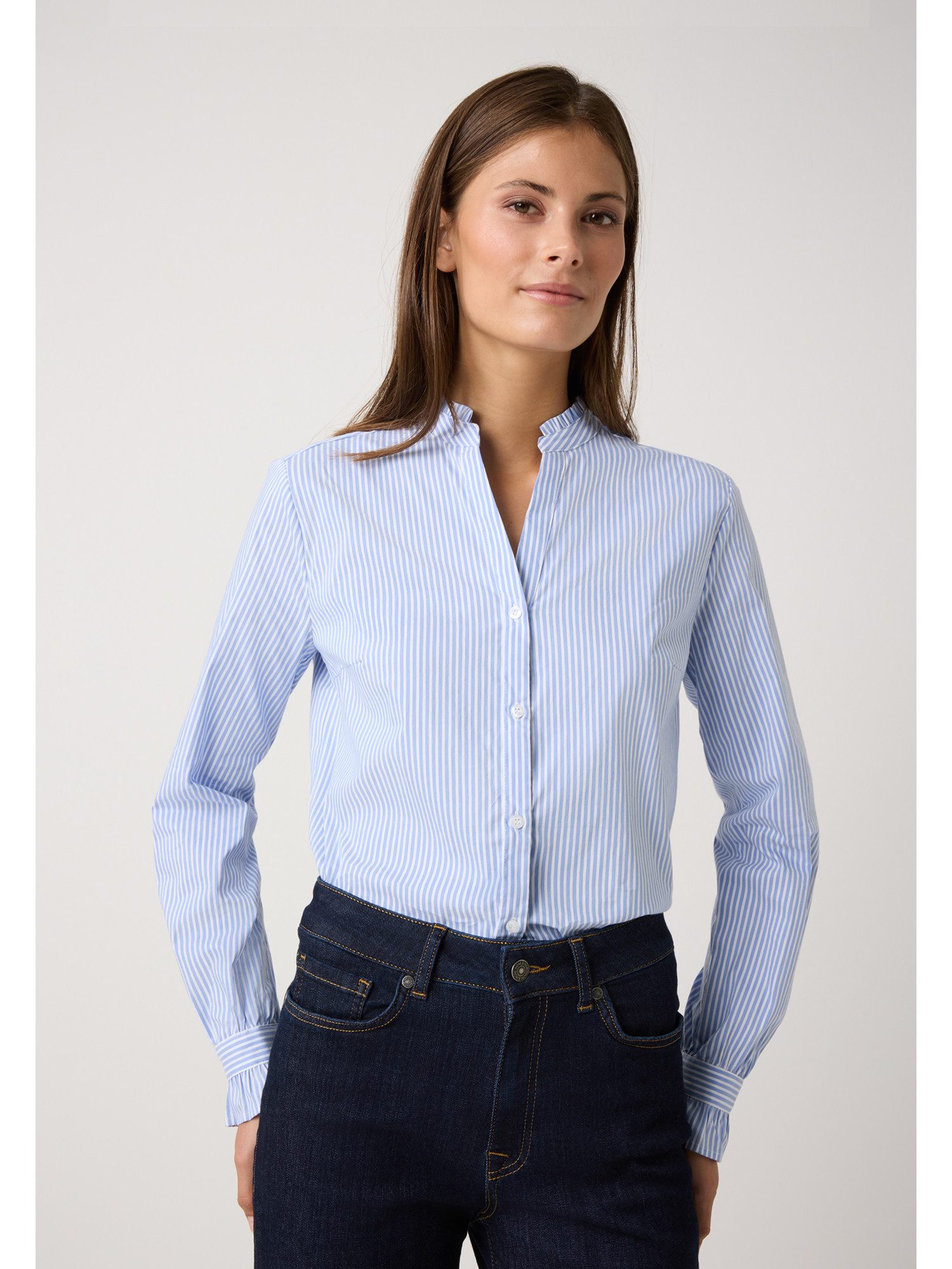 MORE&MORE Langarmbluse Rüschendetails günstig online kaufen